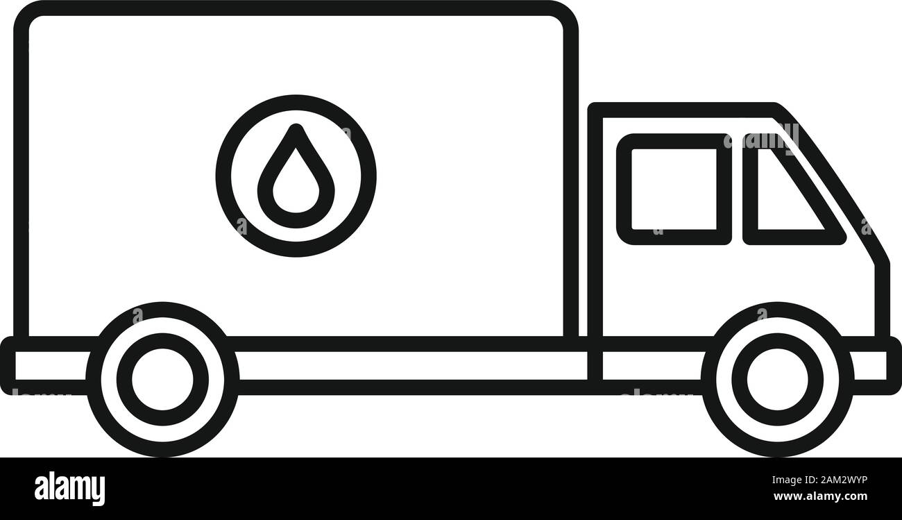 Consegna del latte truck icona. Delineare consegna del latte carrello icona vettoriali per il web design isolato su sfondo bianco Illustrazione Vettoriale