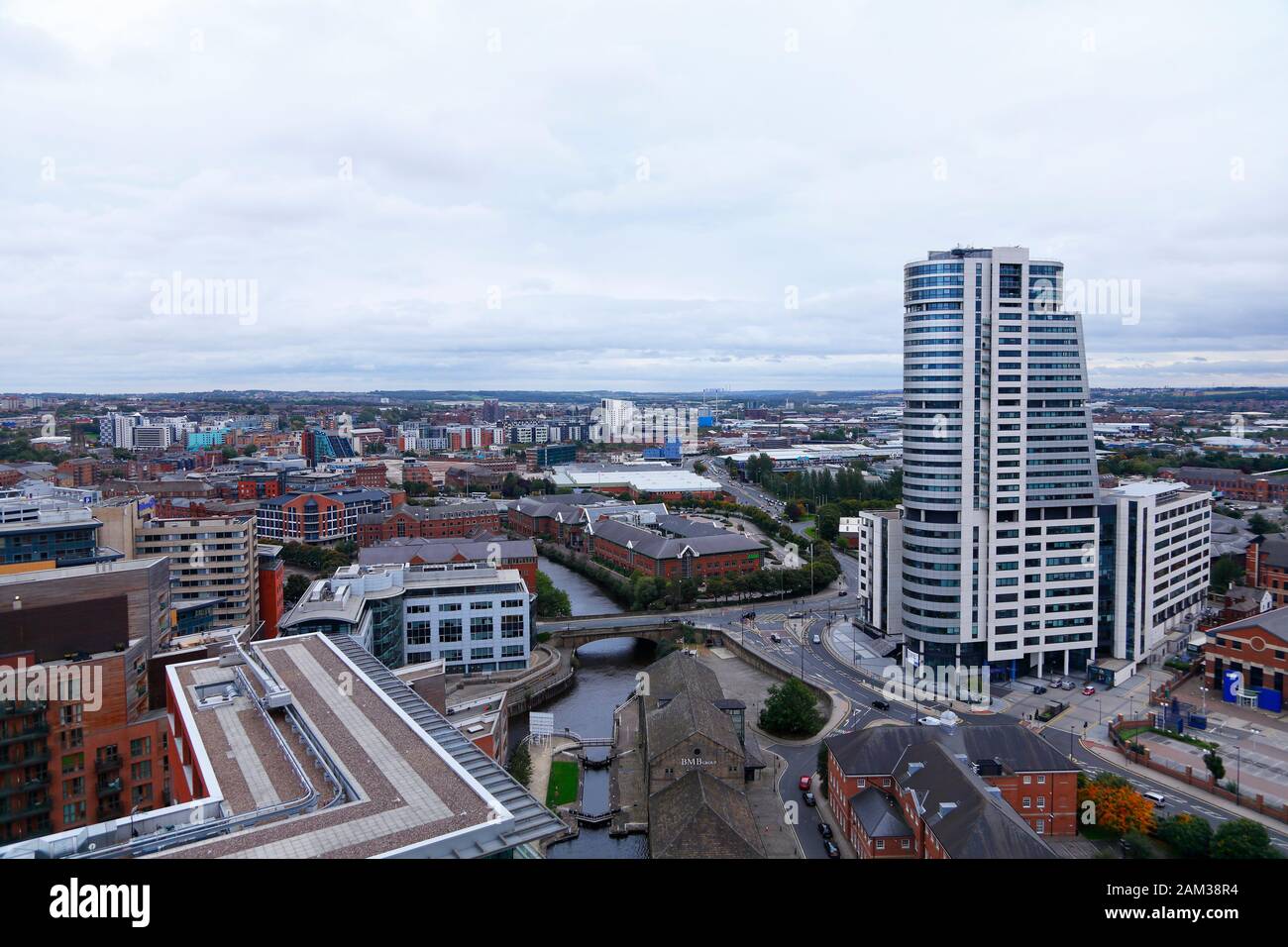 Bridgewater Place visto da Candle House Rooftop Gardens Foto Stock