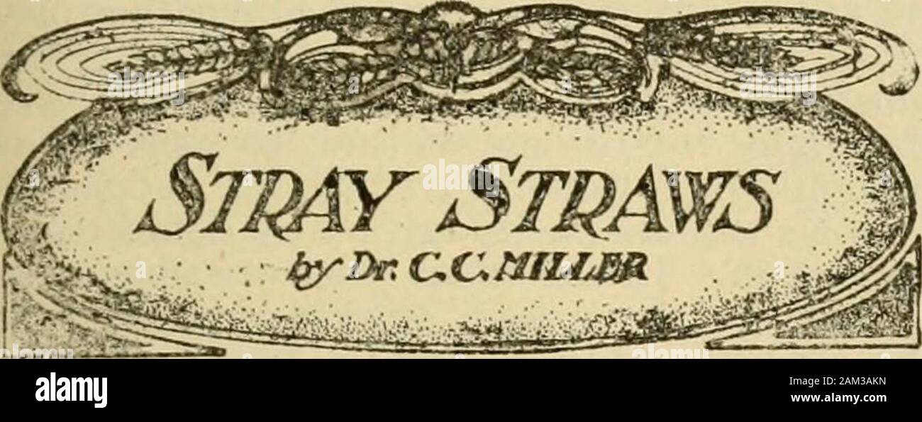 Spighe nella cultura delle api . Vol. XXXV. Il 15 luglio 1907. No. 14.. Illinois pure-legislazione alimentare è andato in effectJuly 1 - un 1 legge in armonia con thenational. Pecore in un apiario sono tutti a destra con hivesraised come a pagina 904; ma non provate esso withhives giù verso il basso. Ive ha provato, e sapere. Una regina del dottor Bruennich continuato lay-ing fianco a fianco con sua figlia completamente 11mesi, poi improvvisamente scomparso {Leipz.Bztg., 85). Ho provato a mettere la covata su sezioni, asFig. 3, p. 899, ma ha dovuto dare fino, perché ha oscurato la cappings delle sezioni.fa il signor mano non hanno tali problemi? Avallando R. F. Holtermann Foto Stock