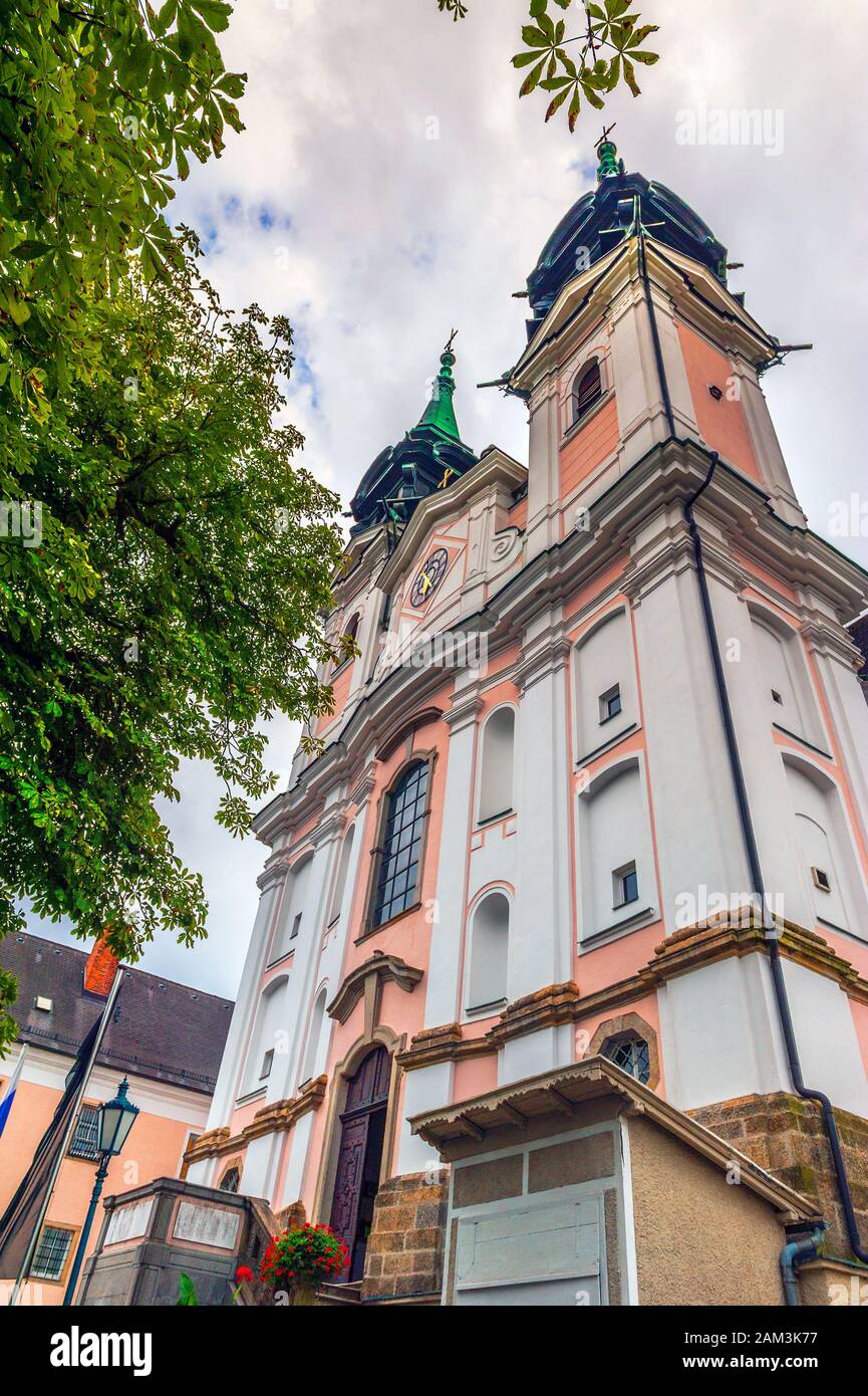 Vista sulla collina di Postlingberg. Linz, Austria Foto Stock
