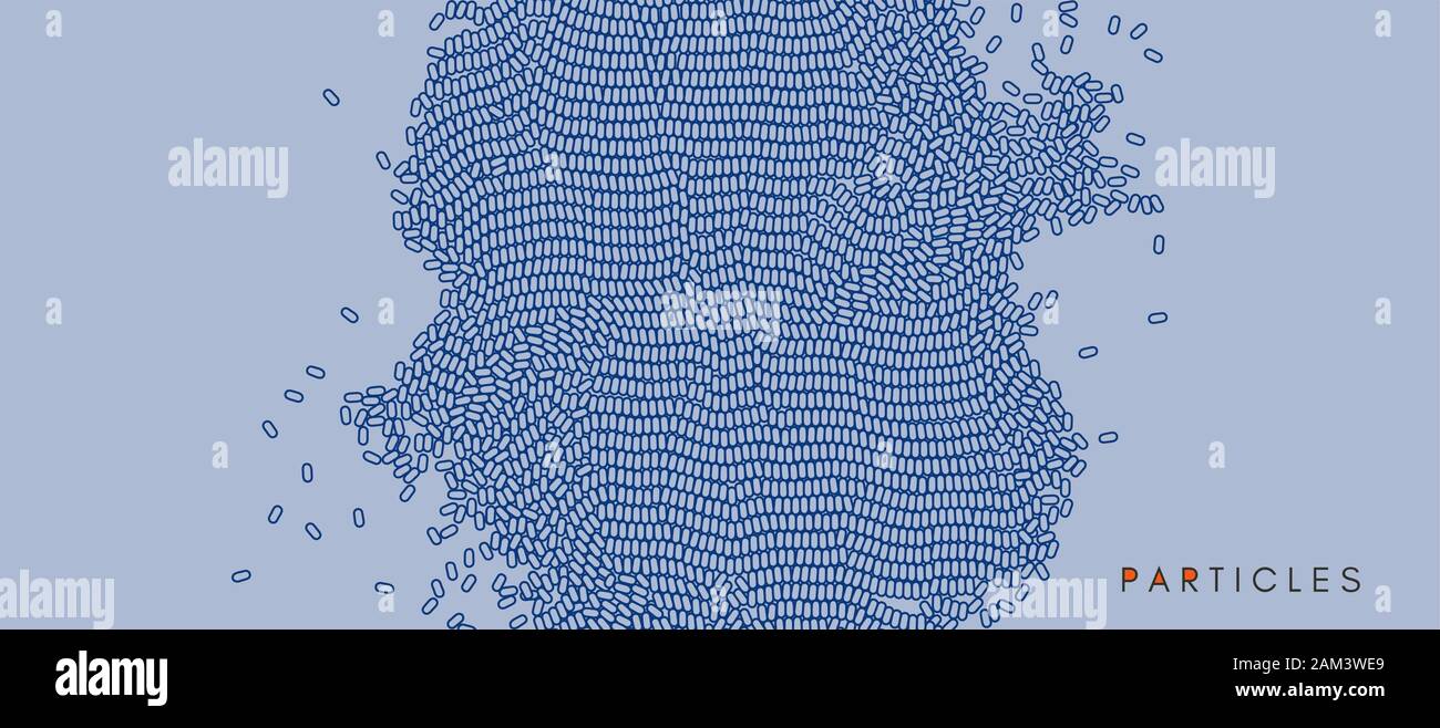 Illustrazione Vettoriale per la scienza, la chimica o l'istruzione. Matrice irregolare o matrice casuale di ovali. Illustrazione Vettoriale