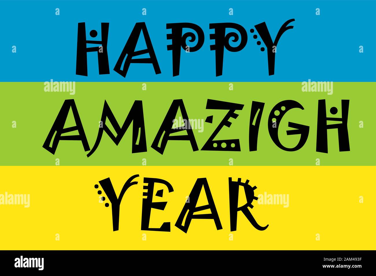 illustrazione vettoriale del nuovo anno, felice anno berbero nuovo, illustrazione di saluto per il nuovo anno. Illustrazione Vettoriale