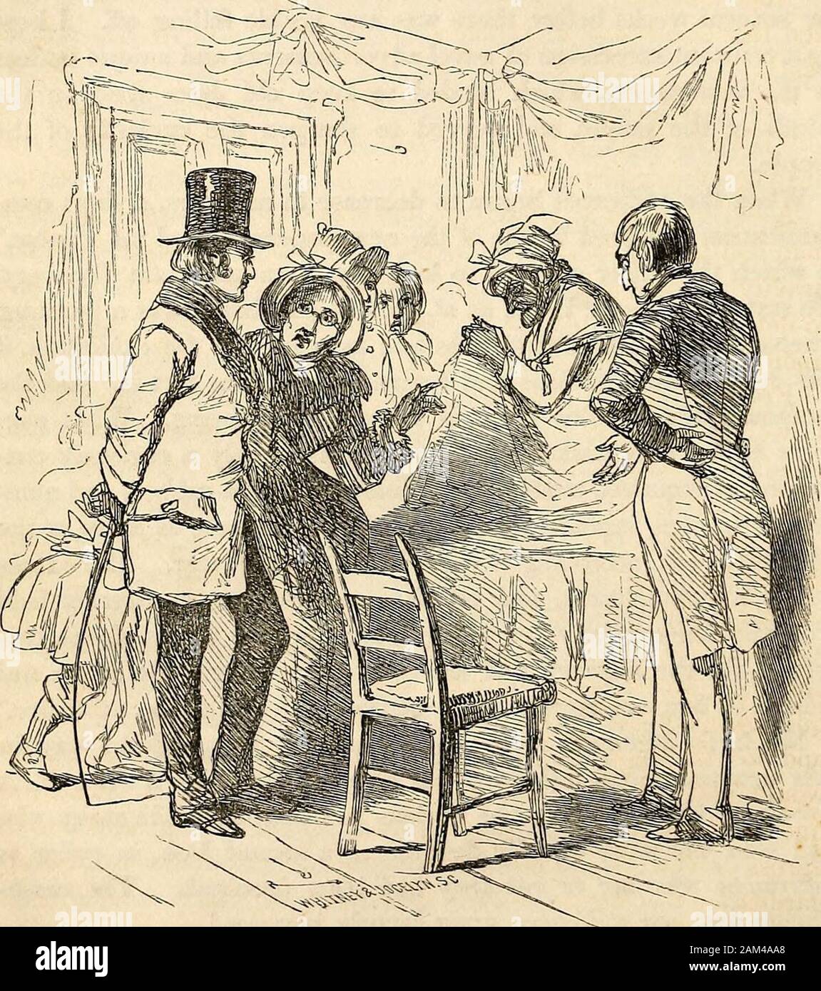 La vita di P.TBarnum . questo annuncio e centinaia che non aveva visitato Joice Hethwere ora ansiosi di vedere il curioso automa; mentre molti whohad visto lei erano ugualmente desiderosi di una seconda occhiata al fine todetermine se o non erano stati ingannati. La conseguen-quence era il nostro pubblico ancora largamente aumentata. In una occasione, un ex-membro del Congresso, sua moglie, due chil-dren, e la sua vecchia madre, ha partecipato alla fiera. Egli era unadelle i primi uomini a Boston, un gentiluomo altamente stimato; e famiglia ashis si avvicinò al letto dove Joice è stata appoggiata la visitorsrespectfully ha dato modo per Foto Stock