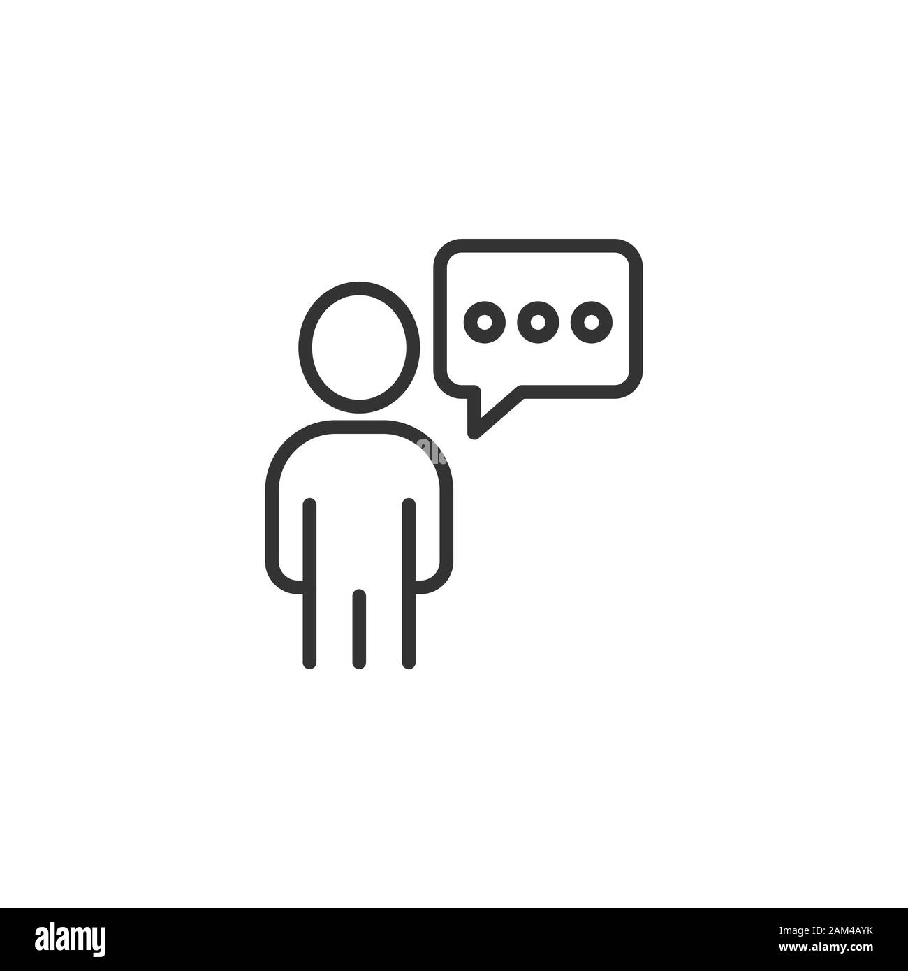 Persone con discorso bolla icona in stile appartamento. Chat illustrazione vettoriale bianco su sfondo isolato. Finestra di dialogo Altoparlante concetto aziendale. Illustrazione Vettoriale