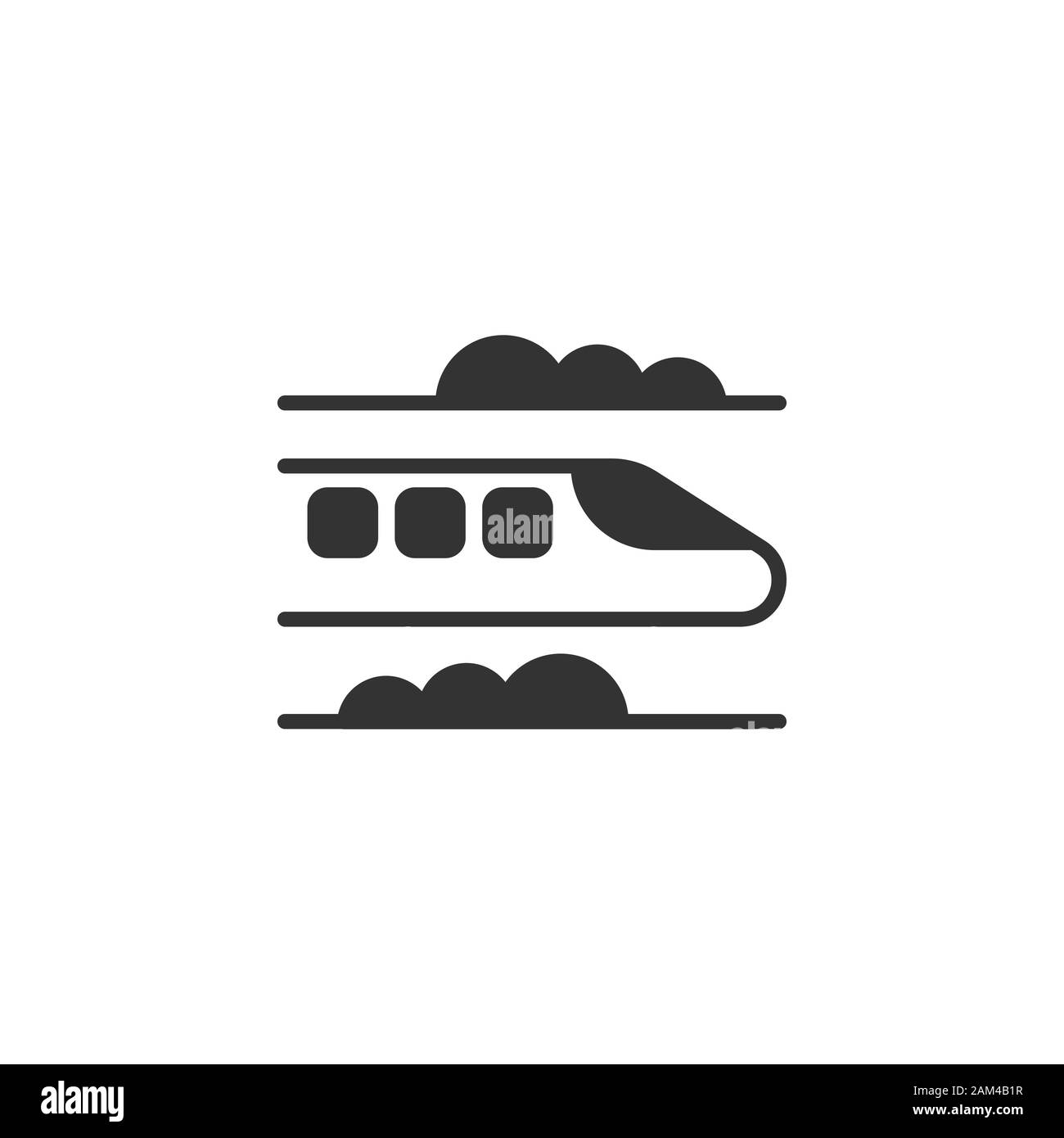Icona della metropolitana in stile appartamento. Stazione metropolitana illustrazione vettoriale bianco su sfondo isolato. Ferrovia cargo business concetto. Illustrazione Vettoriale
