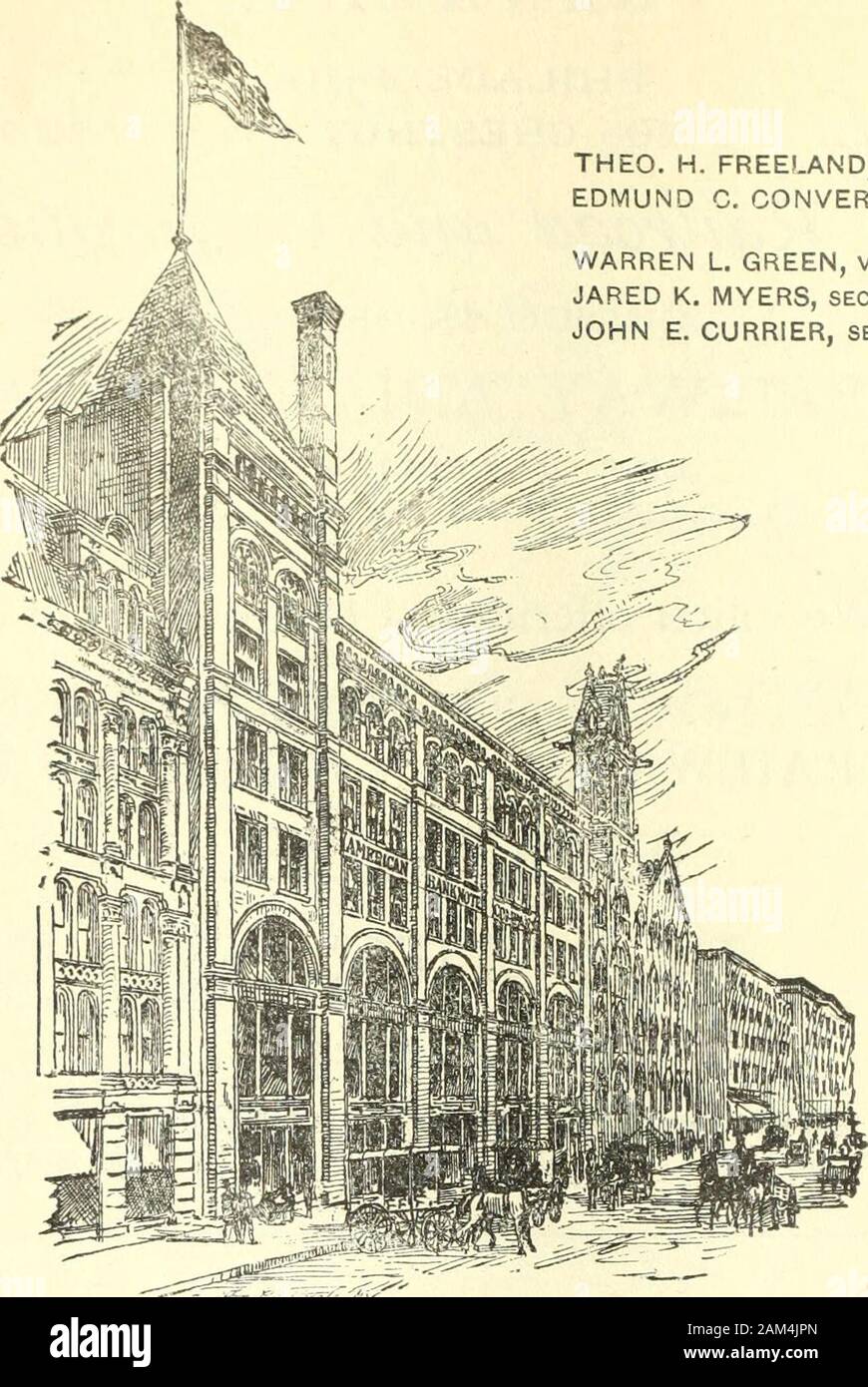 Il commerciale e finanziario della cronaca . HAYES & FIGLIO., banchieri, State Street, angolo Devonshire Street, Camera di Commercio di edificio, Boston. CLEVELAND, O. E. D. SHEPARD & CO., banchieri 31 NASSAU ST., nuova YORKCOR. Latte & DEVONSHIRE STS., legami di BOSTON PER INVESTIMENTI T.A MCINTYRE & Company, membri del New York Stock Exchange, 71 BROADWAY: - - NEW YORK. Governo degli Stati Uniti di obbligazioni. Gli investimenti in titoli. Scorte Garantito.. THEO. H. FREELAND, PRESIDENTEDMUND C. CONVERSE PRESIDENTE DELLA BOARDWARREN L. VERDE, VICE-PRESIDENTJARED K. MYERS, SECONDO VICE-PRESIDENTJOHN E. CURRIER, SEGRETARIO E TREASU Foto Stock