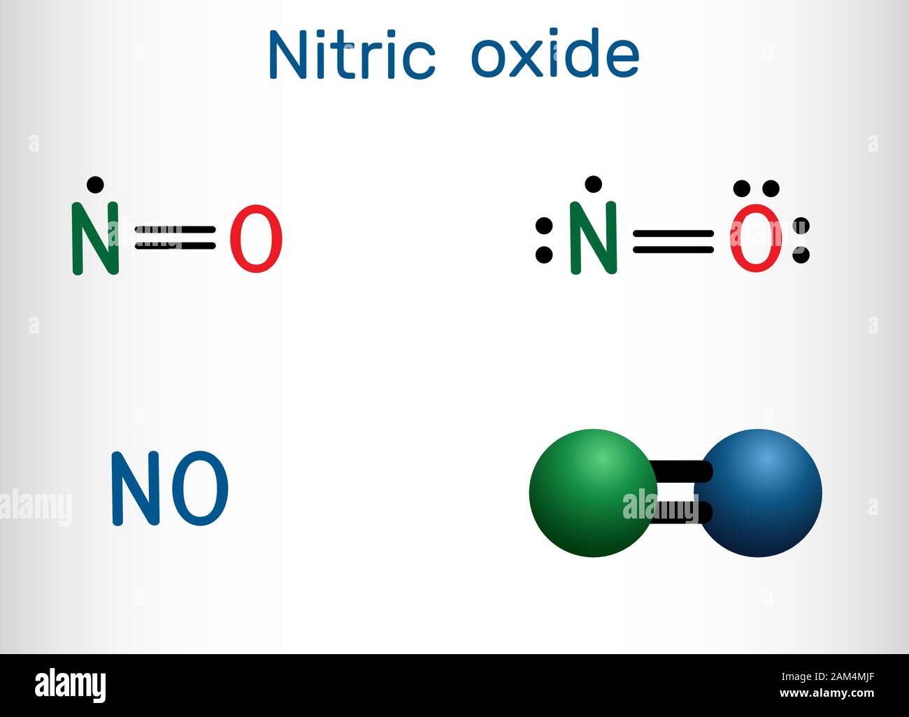 Protossido di azoto, N2O, gas ridente, modello di molecola e