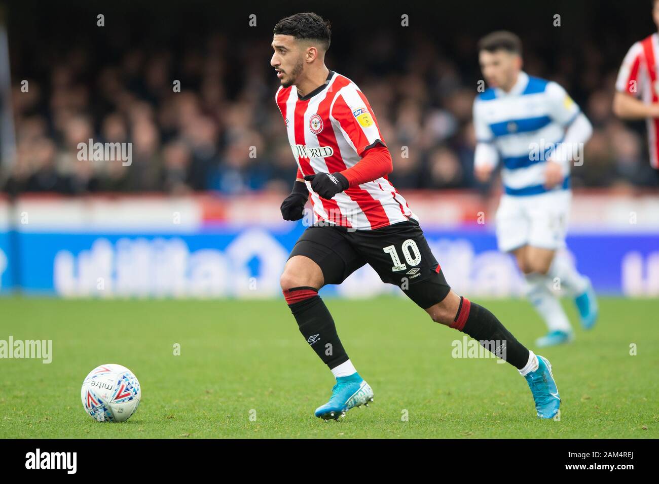 Londra, Regno Unito. Xi gen, 2020. Saïd Benrahma di Brentford durante il cielo EFL scommessa match del campionato tra Brentford e Queens Park Rangers al Griffin Park, Londra, Inghilterra il 11 gennaio 2020. Foto di Salvio Calabrese. Solo uso editoriale, è richiesta una licenza per uso commerciale. Nessun uso in scommesse, giochi o un singolo giocatore/club/league pubblicazioni. Credit: UK Sports Pics Ltd/Alamy Live News Foto Stock