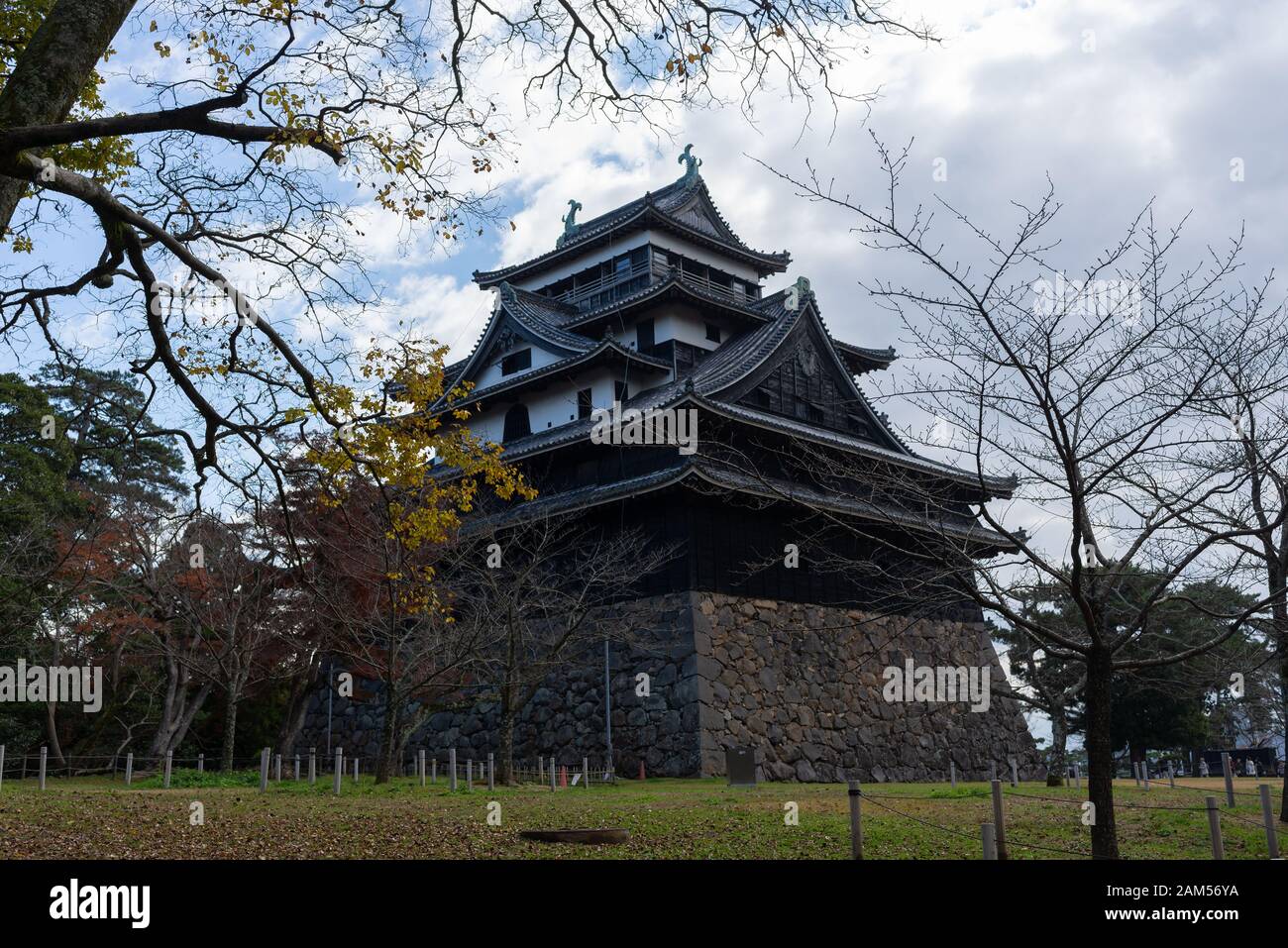 Il giapponese antico Castello - Castello di Matsue - Matsue, Shimane, Giappone Foto Stock