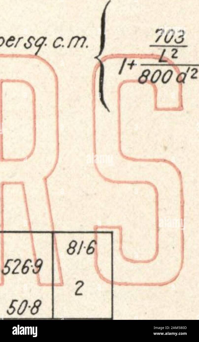 Catalogo delle informazioni utili e tabelle rispetto al ferro da stiro, foglio e altri prodotti fabbricati da Milliken fratelli, predisposto per l'uso di ingegneri, architetti e costruttori . 35 519 263 580 e (9-686 137 301 168 369 197 43 4 225 497 252 556 66 21-326 131 289 161 354 189 41 7 216 477 242 534 1 22-966 125 275 153 337 180 397 206 454 230 508 76 24606 119 263 147 323 172 373 196 433 220 485 a 26247 114 250 139 307 164 360 187 413 210 462 8-6 27887 108 238 133 292 156 344 178 393 200 440 l s? Sollecitazioni consentite in chili per sf cm.Fattore di sicurezza 8. a- diam. in metri.L- lunghezza in metri. ^ * Foto Stock