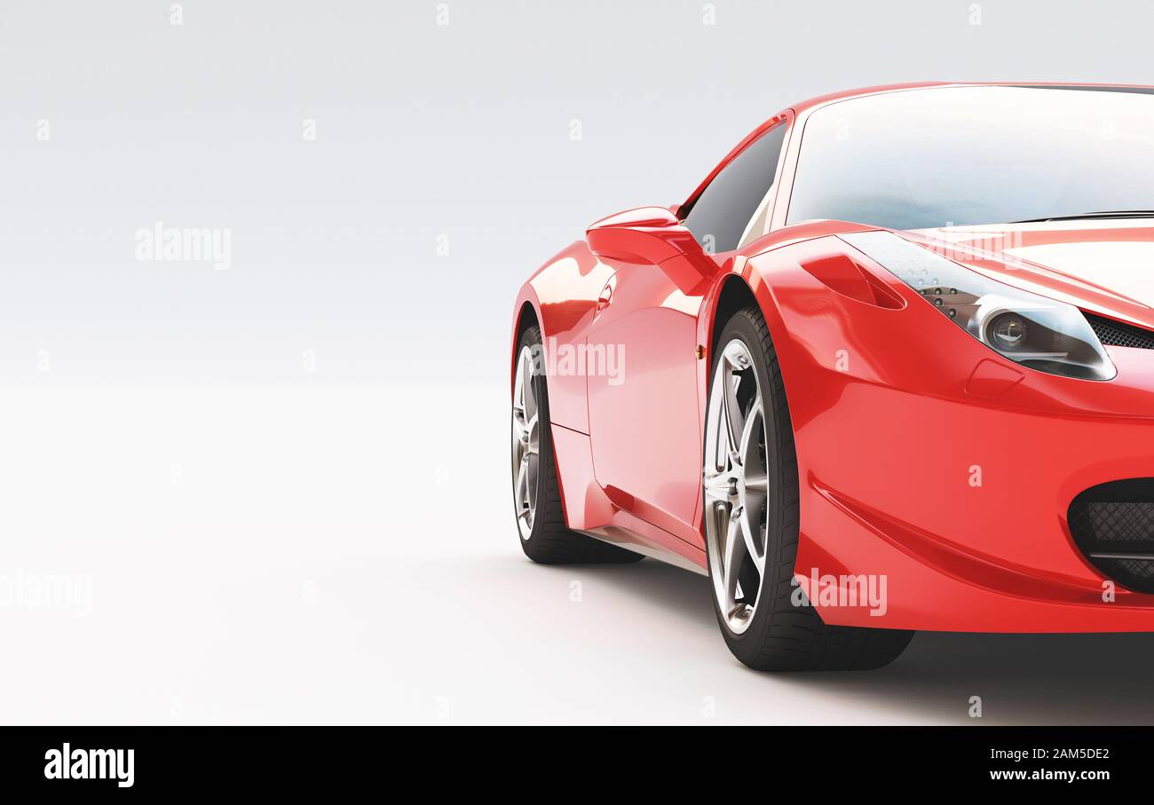 Auto moderna isolata su veicolo concept bianco. rendering 3d Foto Stock