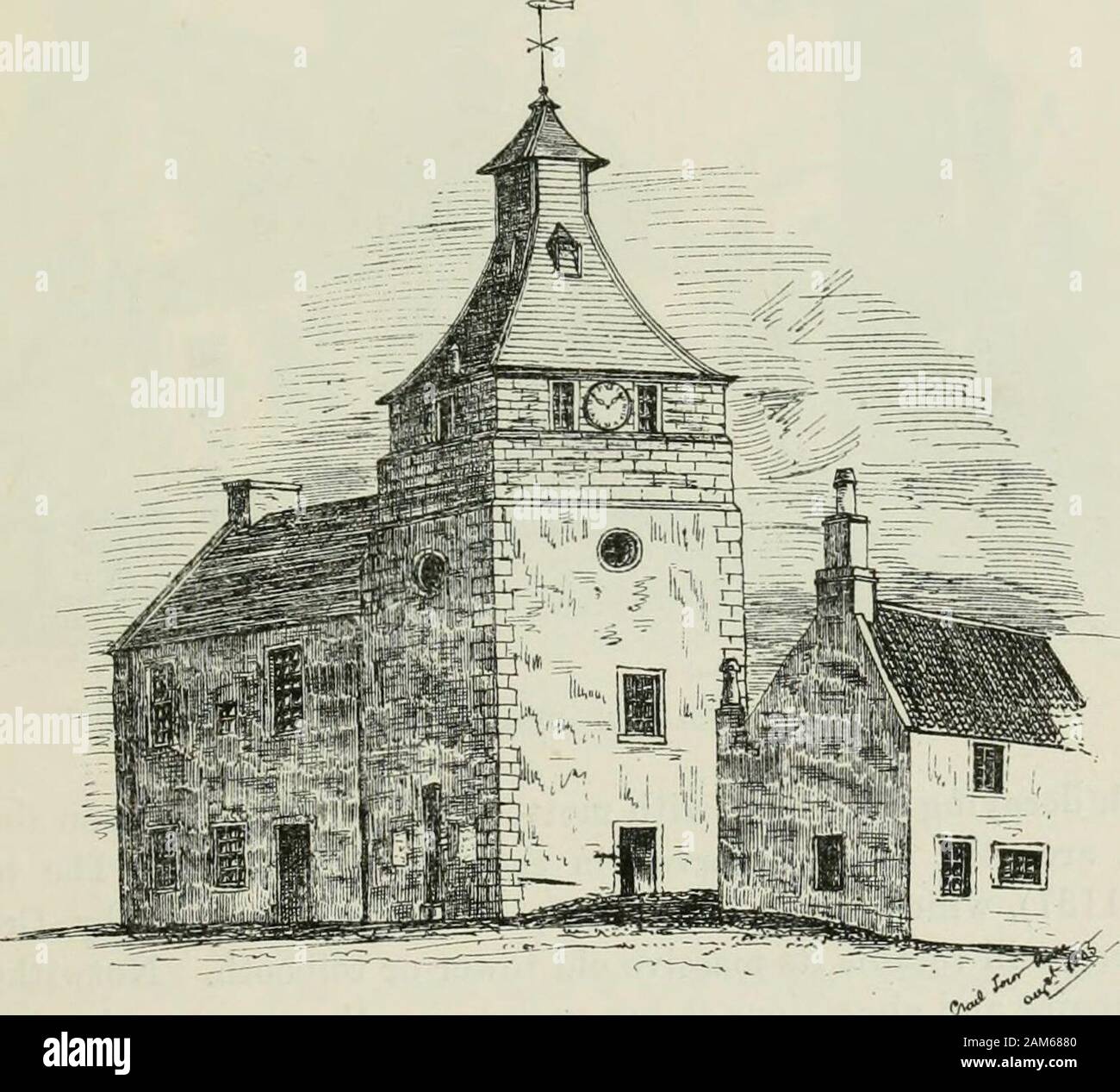 A tacche e architettura domestica della Scozia, dal XII al XVIII secolo . olbooth. sedile, chiamato Kinghorn o Glamis Tower, per il quale il re stava cavalcando quandoil si è verificato un incidente che ha causato la sua morte. Disegni schizzi(figg. 1234 e 1235), gentilmente forniti dal sig. Walter F. Lyon, presente CRAIL TOLBOOTH - 117 - quarto periodo un notevole esempio di una curiosa Old Tolbooth che una volta esisteva qui.Il piano è molto insolito. Si è detto che l'antica torre di LeonardsChurch è stato convertito dopo la riforma in una casa di città e carcere,che può forse parzialmente exp Foto Stock