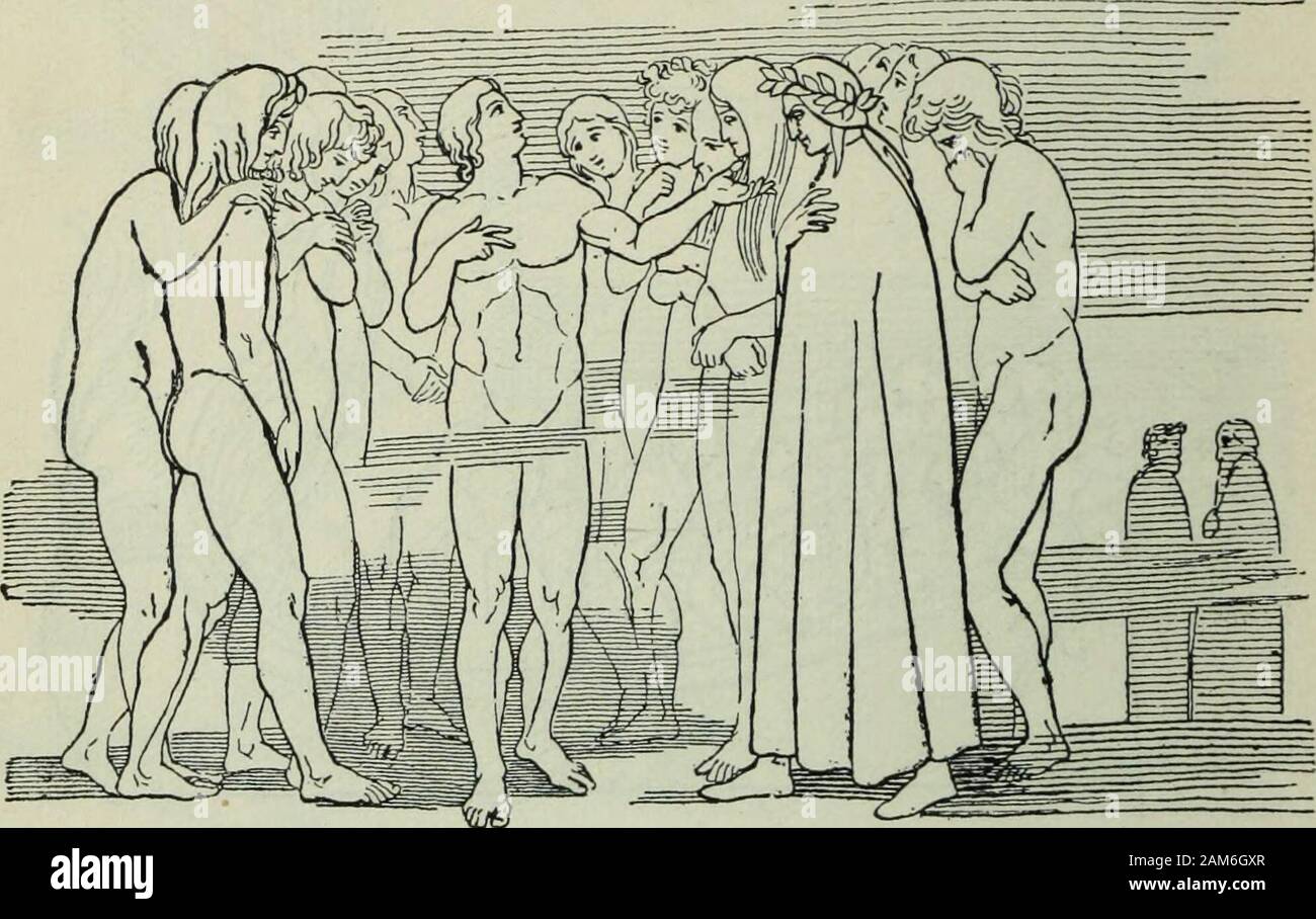 La visione o l'inferno e il Purgatorio e il Paradiso di Dante Alighieri . neying in questo modo, ho detto : ma come di theeHath tanto tempo stato perso ? Egli ha risposto direttamente: Nessun oltraggio si č fatto per me, se egli.chi quando e che egli sceglie prende, ha oftDenied me qui di passaggio ; poiché di appena willHis si fa. Questi tre mesi passato infatti,egli, chi ha scelto di inserire, con libero leaveHath prese ; dove ho girovagando da shoreWhere onda Tibers cresce il sale di lui acquisita tipo 90 128 LA VISIONE DI DANTE [Canto ii ammissione, a che i fiumi bocca, verso whichHis ali sono appuntite ; per sempre ci throngA Foto Stock