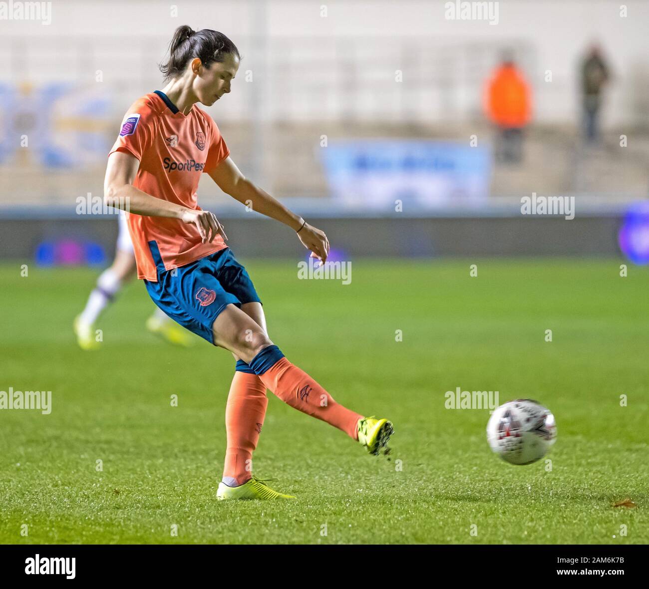 Academy Stadium e Manchester, Lancashire, Regno Unito. Xi gen, 2020. Il FAs donna Super League, Manchester City le donne contro Everton donne; Abbey-Leigh Stringer di Everton donne - Editoriale usare carte di credito: Azione Plus sport/Alamy Live News Foto Stock