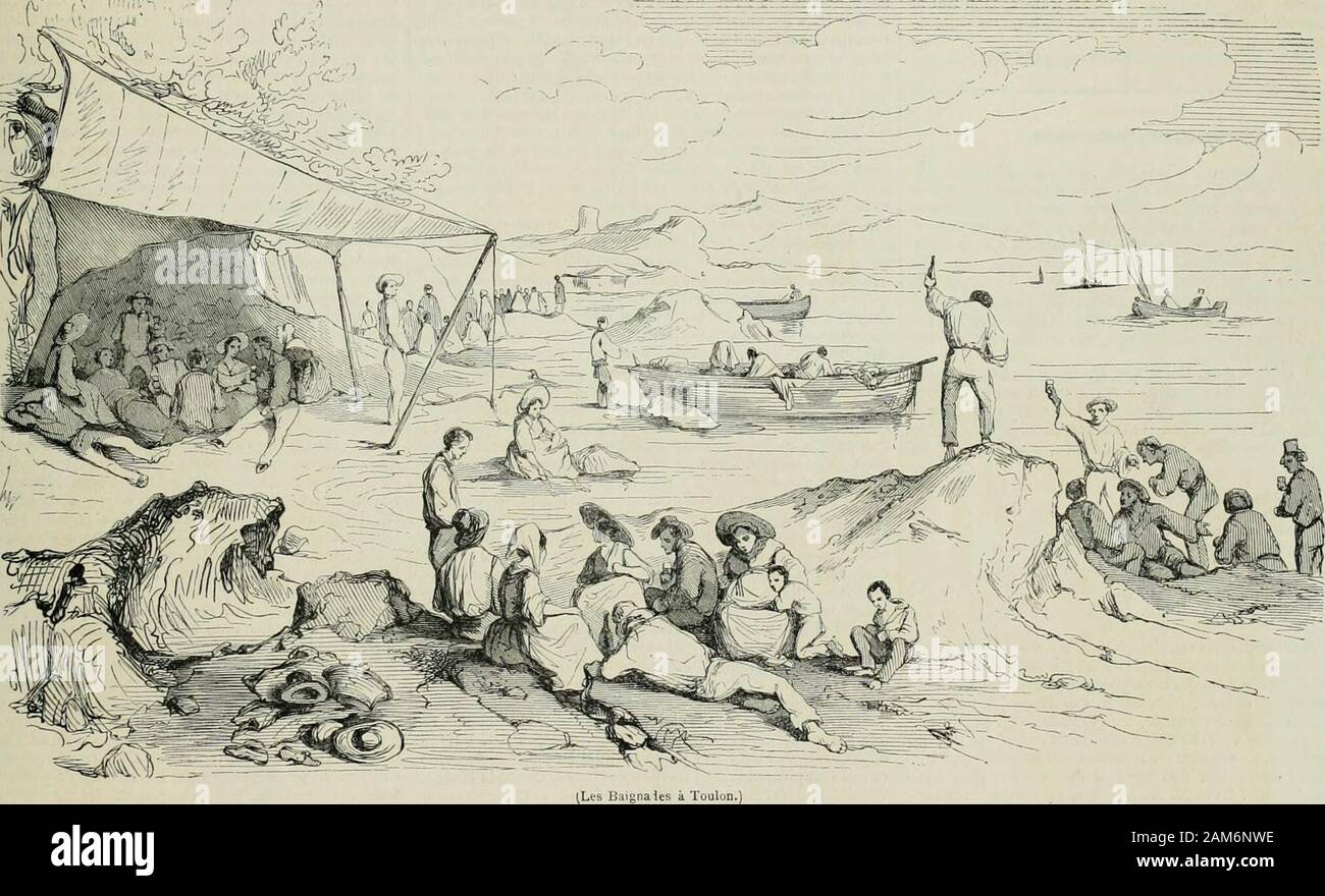 L'illustrazione : ufficiale universel . anguilla parfumée Ischia. Nazioni Unite des plus beaux punti dela grève en cet endroit est ce-lui devant lequel défilèrent, ily un quinze ans, Sous les yeuxde cinquante mille curieux,les huit cents navires et lessoixante-dix mille hommes quiallaient conquérir onu àla inonde Francia. Je veux parler dufort La Malgue, pour les vinsduquel les Anglais professentautant damour quils gardentde rancune à ceux qui les enchassèrent en &LT;J5. Qui sait sices bons amis ne conserventpas lespoir de. revenir vendan-ger sur les Côtes françaises decelle Méditerranée que leursnavires sillonnen Foto Stock