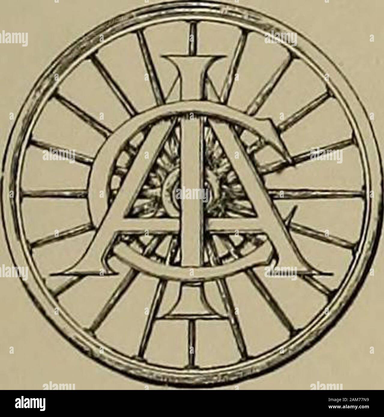 La carrozza nella storia della locomozione . Tessera sociale del Club automobilisti italiani a Milano.. Distintivo del Club automobilisti italiani. a Vienna, e nella quale volevasi rappresentare che cosa sarebbe di-ventato nel 1942 il grandioso Prater, invaso dagli automobili a vapore. Non siamo ancora al 1942 ; ma lautomobilismo,raccoglie già uomini dogni condizione (capitalisti,industriali, meccanici, professionisti e amatori, lette-rati, musicisti) in sodalizi miranti ad attuare la sosti tuzione di dellautomobile al cavallo, che venite carneda macello, fece il suo ingresso ufficiale sulle piazz Foto Stock