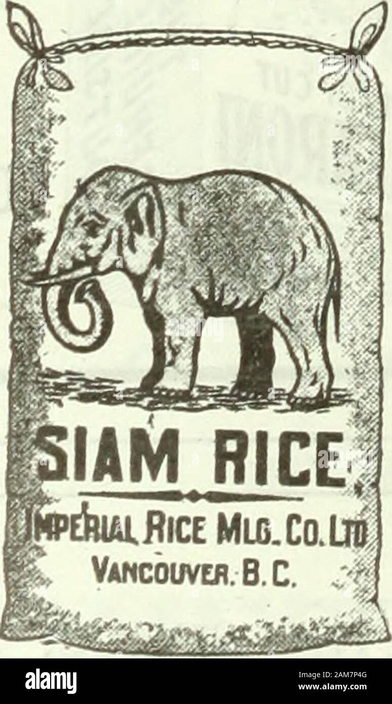 Canadian grocer Luglio-Settembre 1919 . Weare offre il miglior valore del riso sul mercato canadese per giorno. DESICCATEDCOCOANUT importiamo direttamente dai nostri ownmills a Colombo, Ceylon, standbehind e la qualità dei nostri beni.I prezzi abbiamo preventivo sono rock-fondo. Citiamoli sui requisiti yournext. I nostri agenti sono: Tees & Persse, Ltd., Winnipeg, Fort William, Regina,Saskatoon, Moose Jaw; Tees & Persse di Alberta,Ltd., Calgary, Edmonton. Newton A. Hill, Toronto,Ont.; E. T. Sturdee, San Giovanni, N.B.; R. F. Crema &Co., Ltd., Quebec, Que.; J. W. Gorham & Co., Halifax.N.S.: C. T. Nelson, Victoria, B Foto Stock