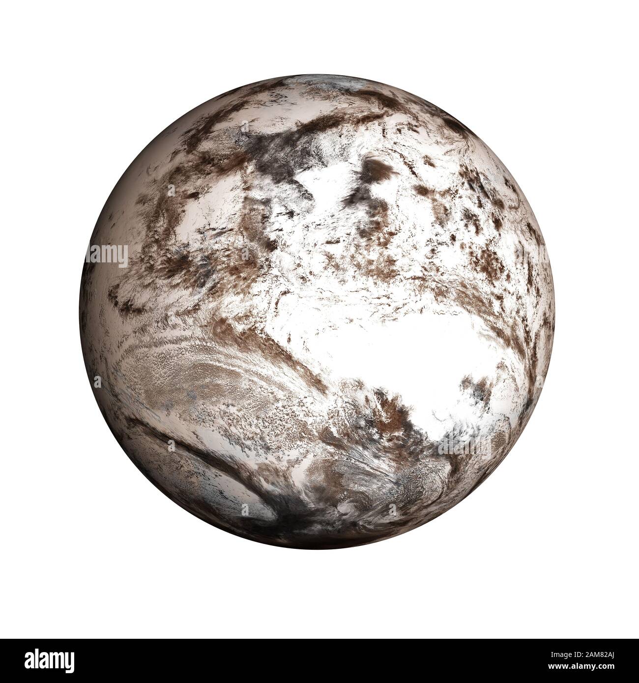 Alto dettagliato pianeta Marte sotto neve e ghiaccio di sistema solare isolato su sfondo bianco. Elementi di questa immagine sono stati forniti dalla NASA Foto Stock