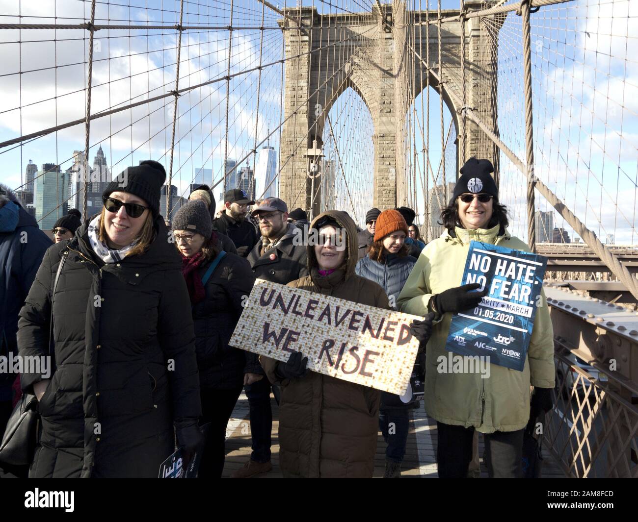 New York, Stati Uniti d'America. 5 gennaio 2020. Circa 15.000 manifestanti sono scesi in piazza in nessun odio alcun timore marzo in risposta ad un aumento di anti-semita attac Foto Stock