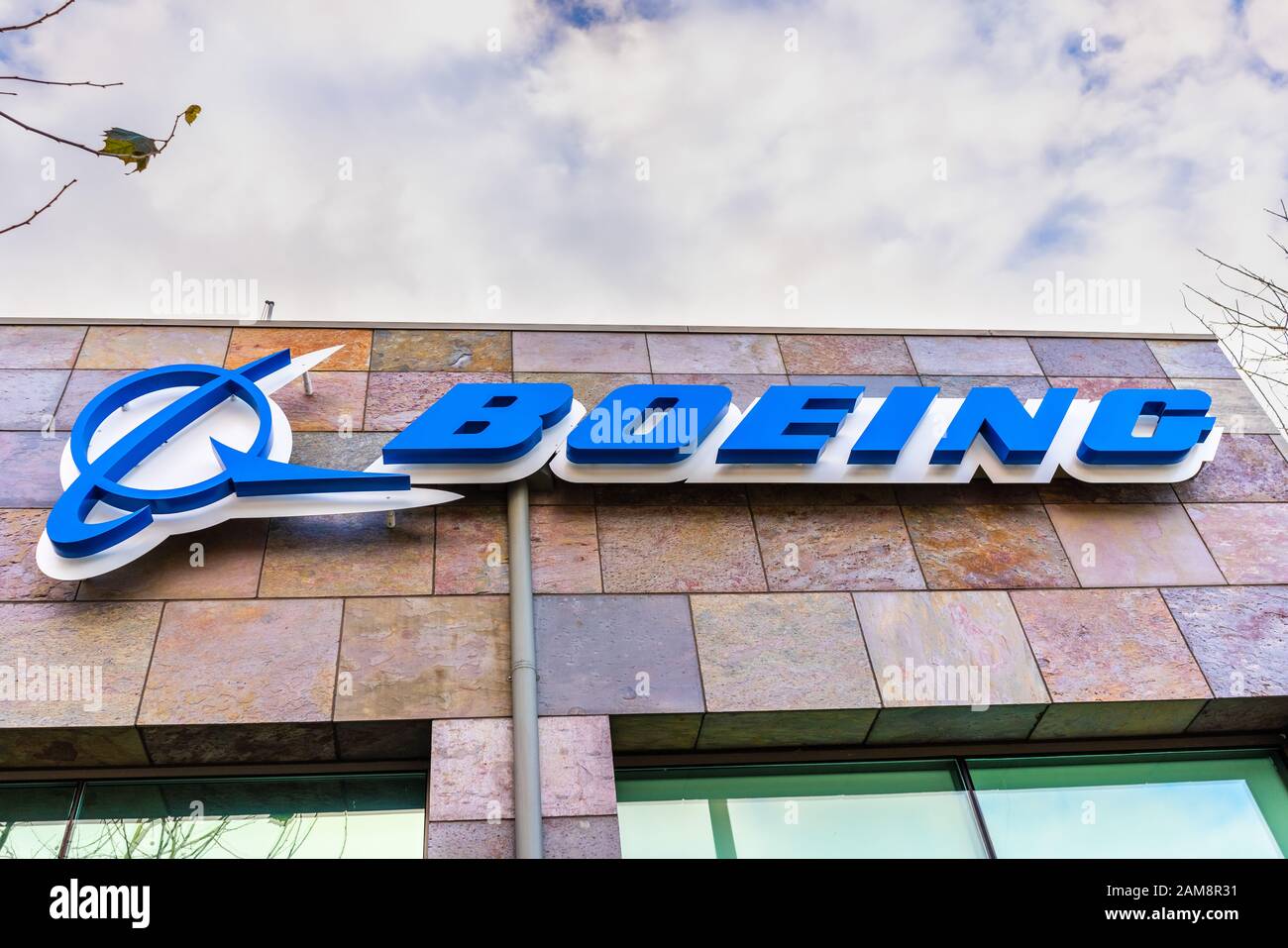 9 gennaio 2020 Menlo Park / CA / USA - Boeing firma presso il loro ufficio di costruzione che ospita la filiale Aurora Flight Sciences, che sviluppa speciale scopo Foto Stock
