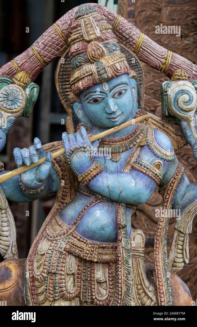 Statua di Lord Krishna. REGNO UNITO Foto Stock