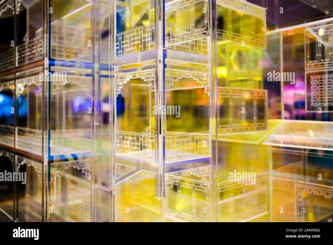 vista dei dettagli del modello tradizionale cinese in plastica Foto Stock
