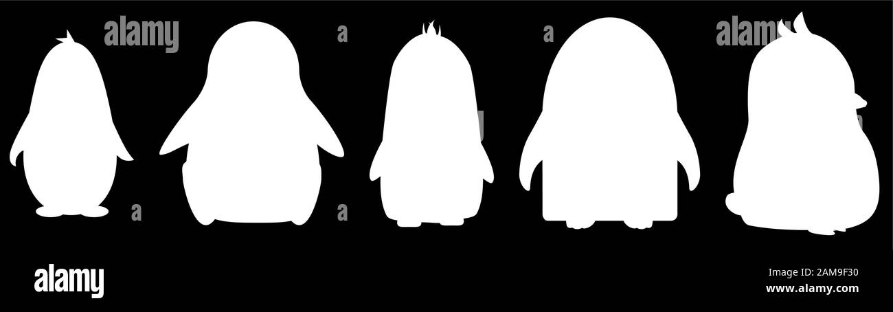 Abstract simpatico cartoon arrabbiato pinguin isolata su uno sfondo blu. Funny penguin immagine. Illustrazione Vettoriale