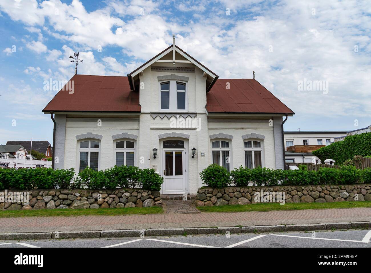 Sylt - primo piano alla tipica casa frisone di Wenningstedt , Schleswig-Holstein, Germania, 05.06.2015 Foto Stock