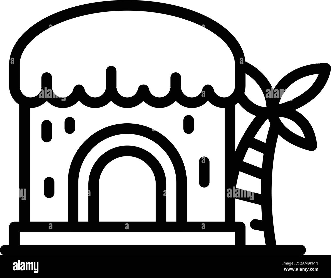 Icona casa Isola di Pasqua, stile di contorno Illustrazione Vettoriale