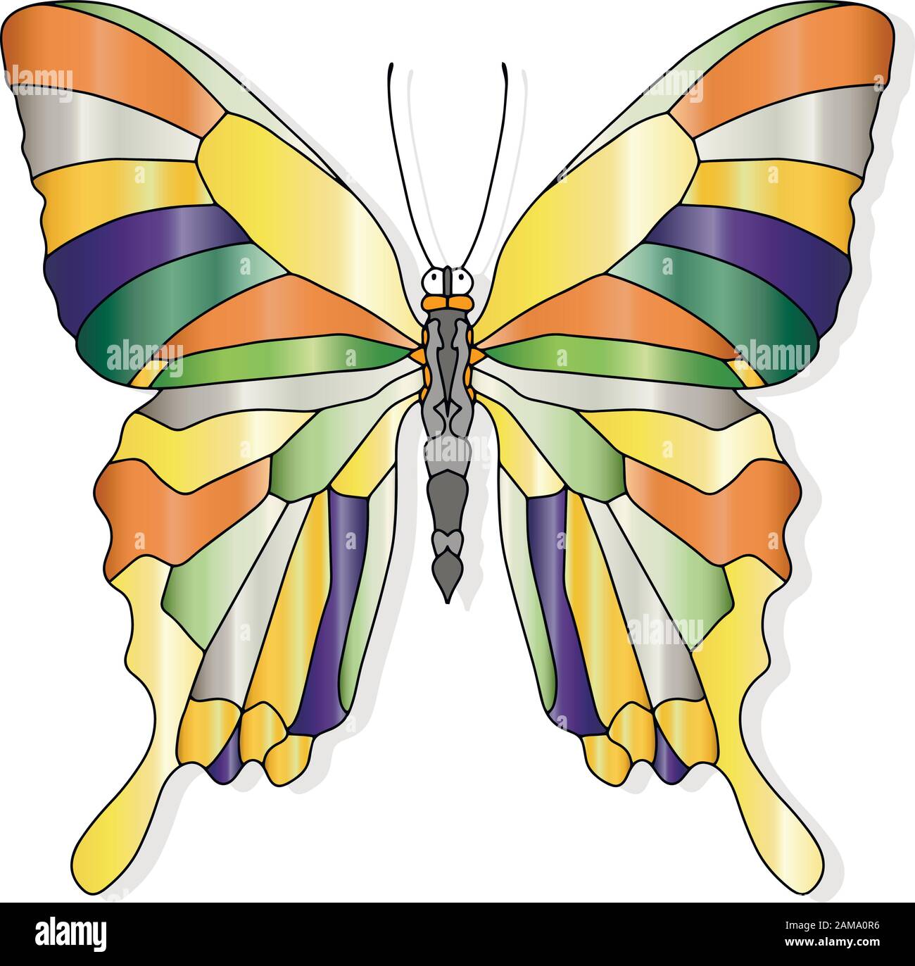 Farfalla disegnata a mano per t-shirt o tatuaggio. Libro da colorare per bambini e adulti. Illustrazione del vettore Illustrazione Vettoriale