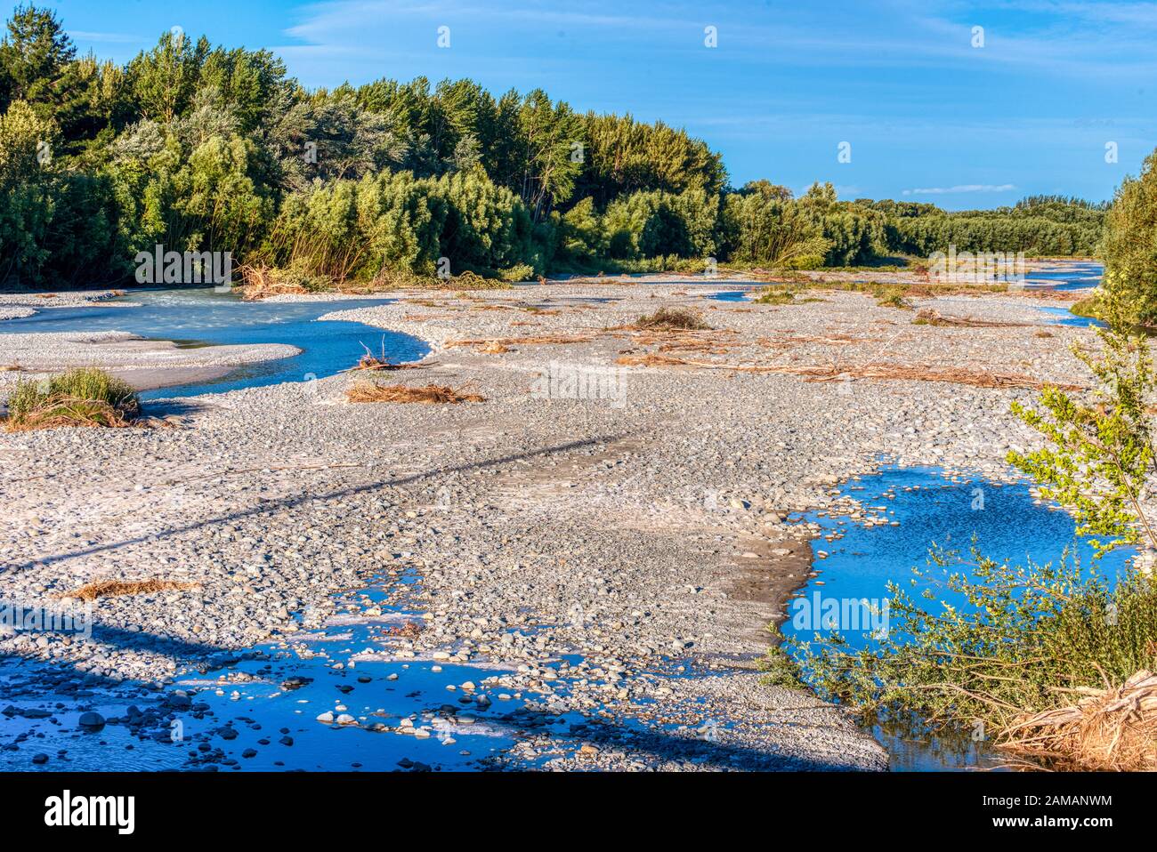 Fiume Intrecciato, Ashburton, Nuova Zelanda Foto Stock