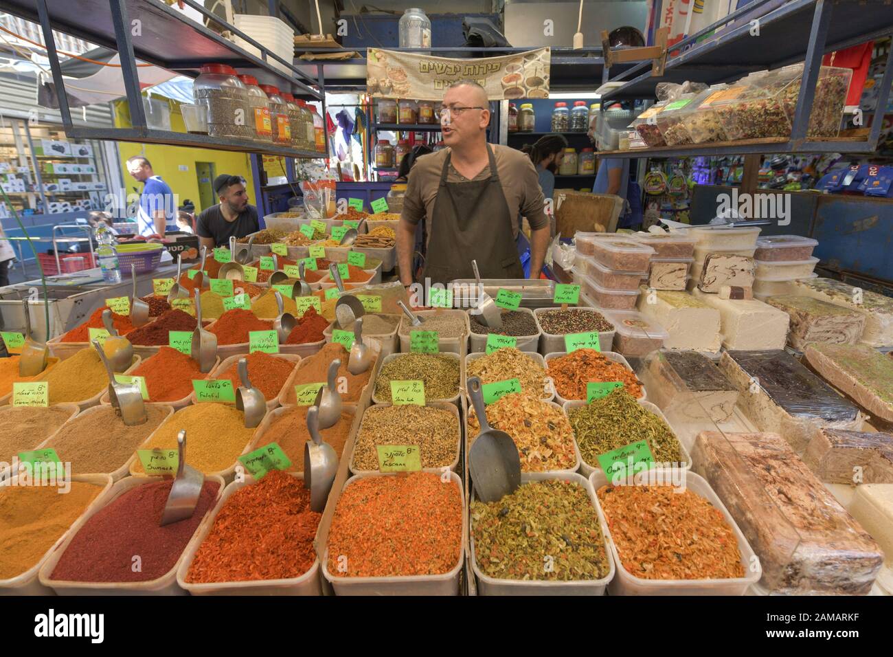 Gewürze, Carmel Markt, Tel Aviv, Israele Foto Stock