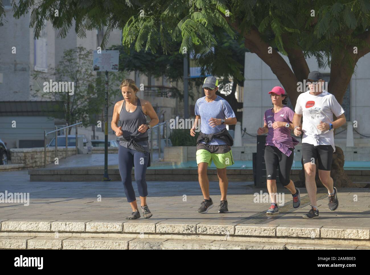 Nessun RILASCIO DEL MODELLO - Jogger, Rothschild-Boulevard, Tel Aviv, Israele Foto Stock