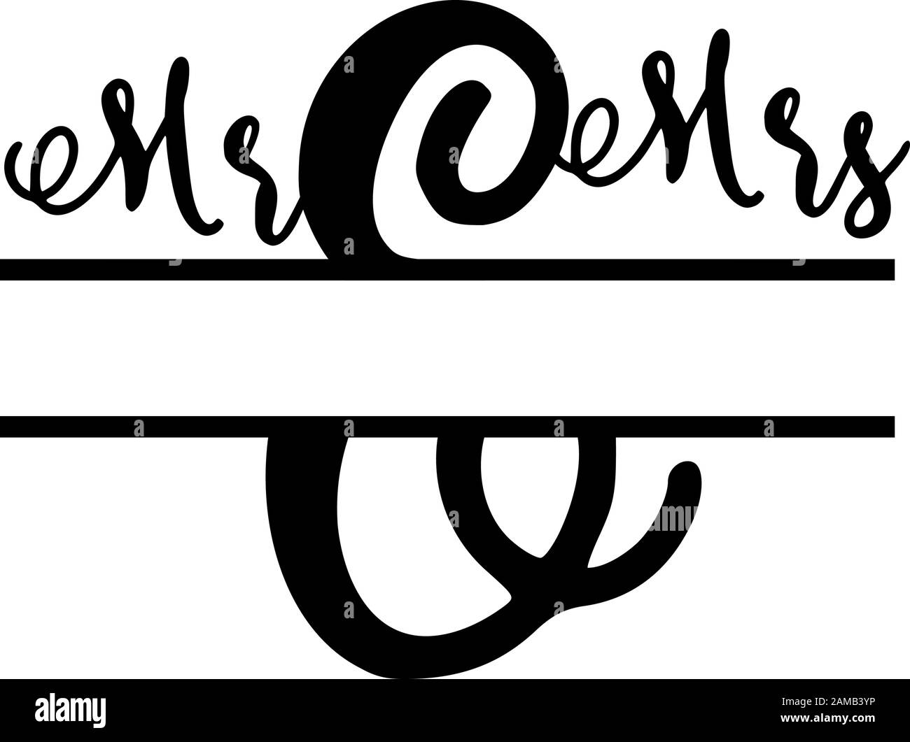 MR e MRS monogramma lettera divisa vettore iniziale isolato Illustrazione Vettoriale