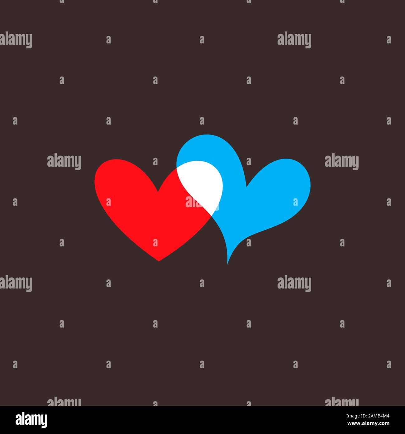 Cuori colorati isolati su sfondo grigio scuro. Simbolo d'amore. Icona cuori romantici. Felice San Valentino e elementi di design per matrimoni. Vettore elemento i Illustrazione Vettoriale