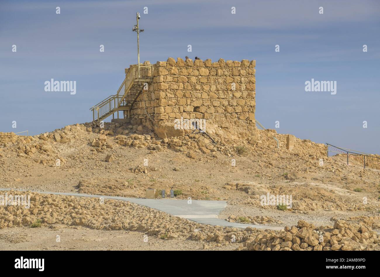 Turm Am Nordpalast, Festungsanlage, Ruinen Von Masada, Israele Foto Stock