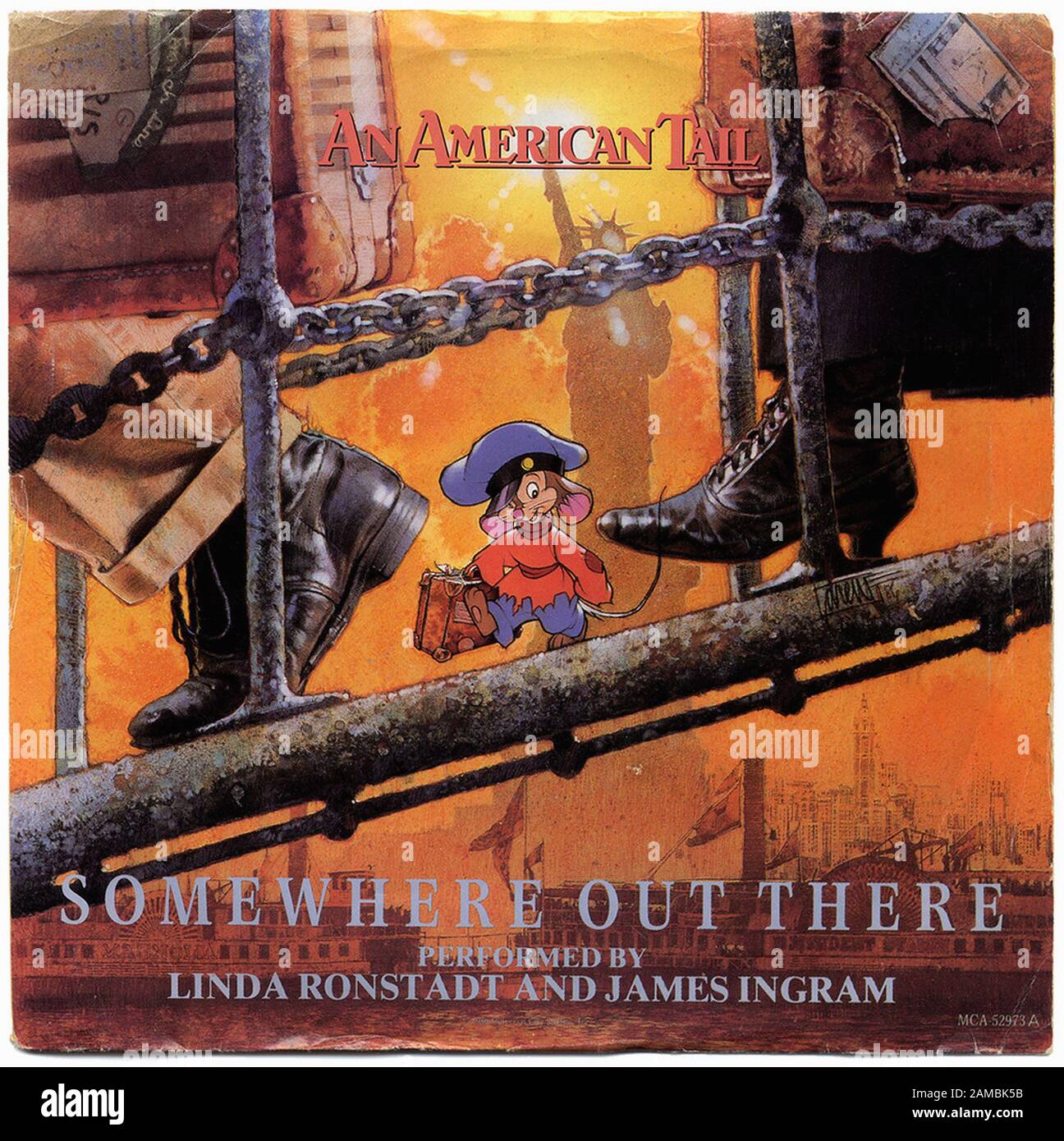 Linda Ronstadt E James Ingram - Da Qualche Parte Là Fuori - Classic Album In Vinile Vintage Foto Stock