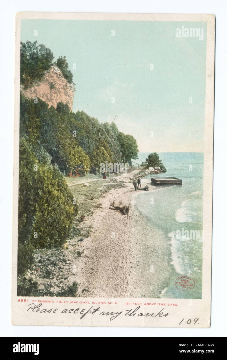 Robinson'S Folly, Mackinac Island, Mich Postcard Numero Di Serie: 9881 Divenne Detroit Publishing Company. Nuova impronta con il marchio del pallet dell'artista. Immagini incluse con date precedenti al 1906.; Robinson's Folly, Mackinac Island, Michigan. Foto Stock