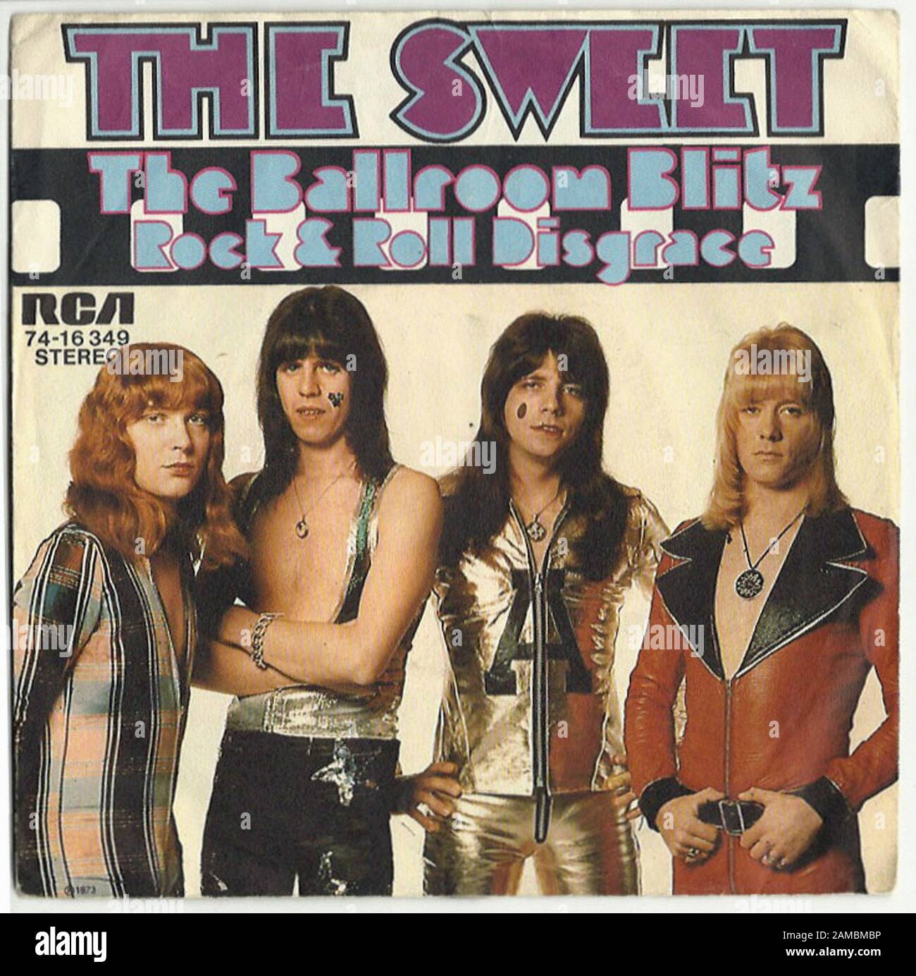 The Sweet - The Ballroom Blitz - Album in vinile classico vintage rock da 7'' Foto Stock