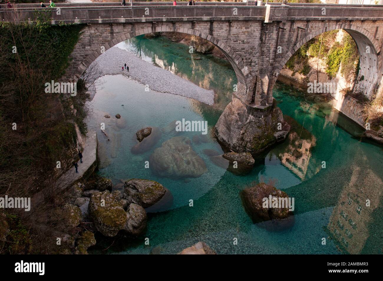 Il ponte del diavolo a Cividale del Friuli (Italia) Foto Stock