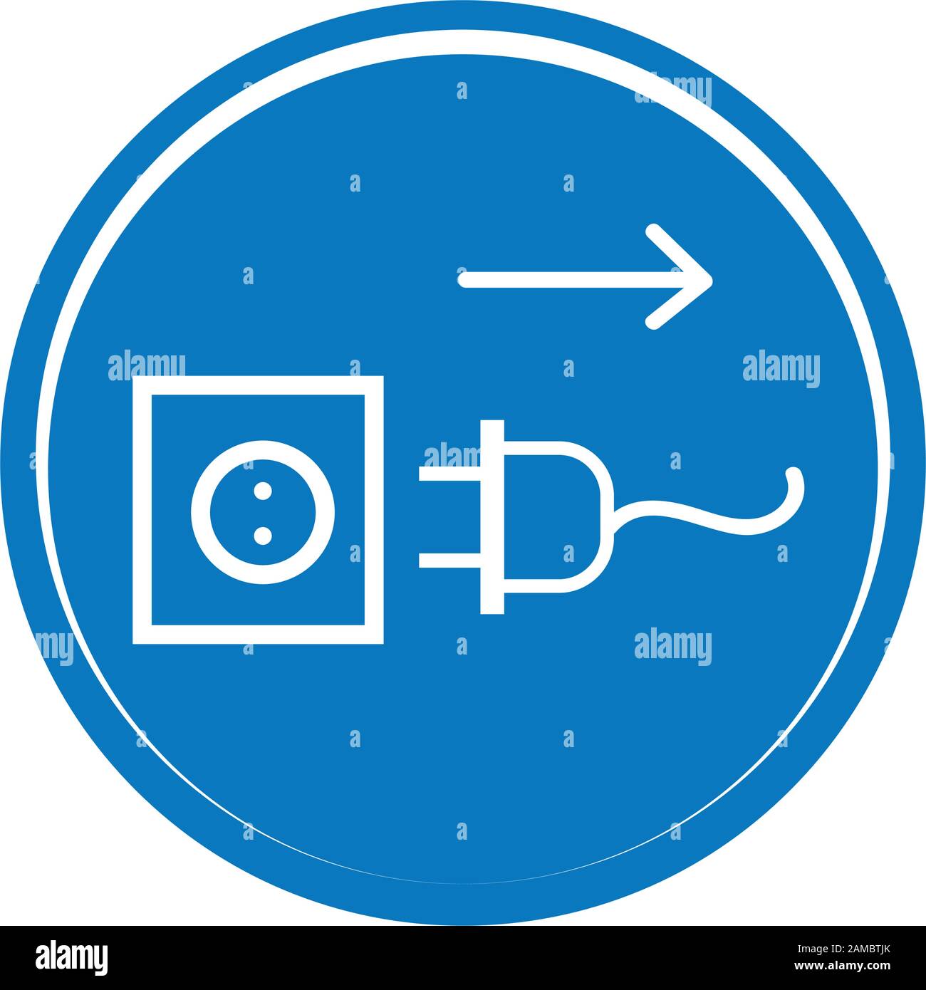 Scollegare la spina dalla presa elettrica. Icona presa a spina Illustrazione Vettoriale