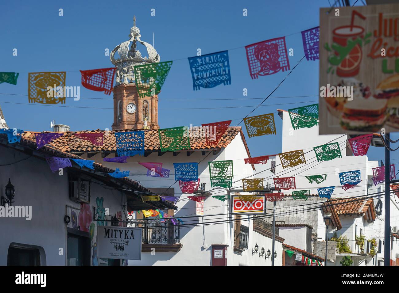 Spiaggia e porto delle navi da crociera, Puerto Vallarta, Messico, Marina Vallarta, Santa Cruz, Spiaggia Bahias de Huatulco Oaxaca, Foto Stock