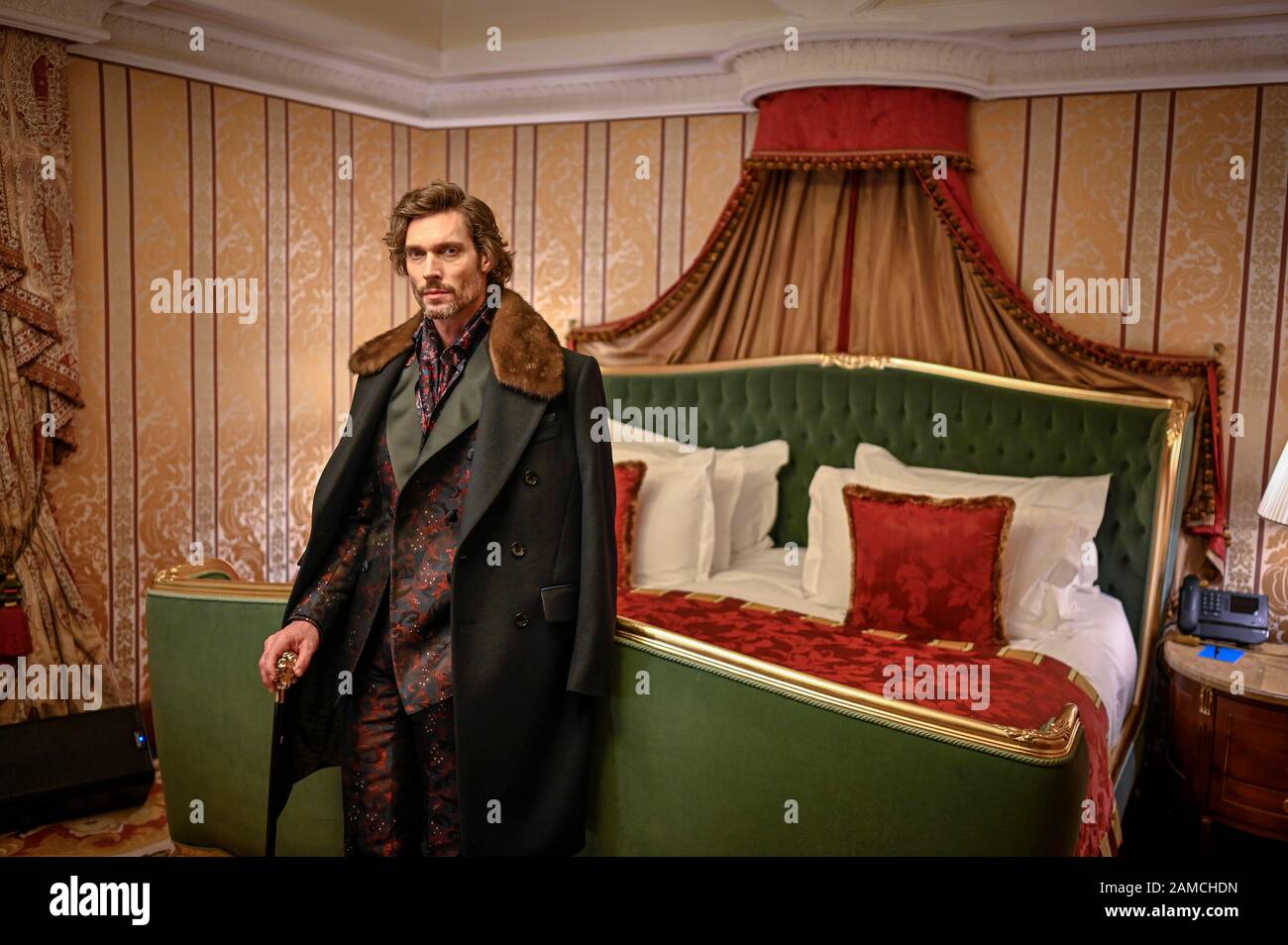 Milano, Italia. 12th Gen 2020. Milano, Milano Fashion Week, Man Fall Winter 2020/2021. Milano Moda Uomo Autunno Inverno 2020/21. Miliardario Nella Foto Presentazione: Modello Di Credito: Agenzia Indipendente Di Foto/Alamy Live News Foto Stock