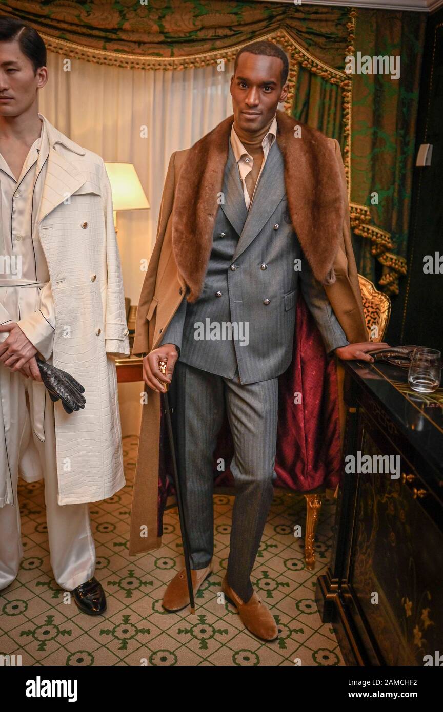 Milano, Italia. 12th Gen 2020. Milano, Milano Fashion Week, Man Fall Winter 2020/2021. Milano Moda Uomo Autunno Inverno 2020/21. Miliardario Nella Foto Presentazione: Modello Di Credito: Agenzia Indipendente Di Foto/Alamy Live News Foto Stock