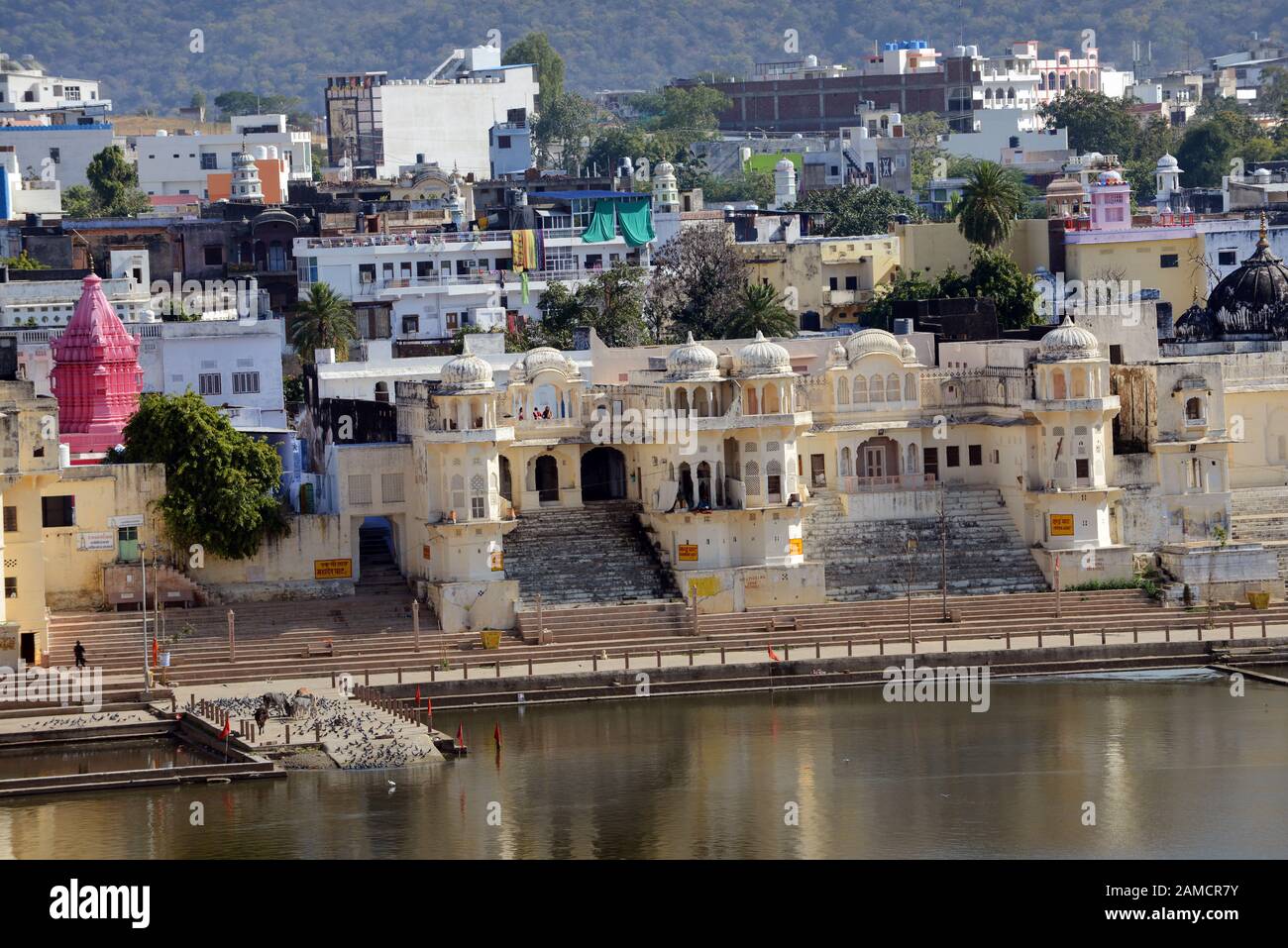 Una vista della città Santa di Pushkar in Rajasthan, India. Foto Stock