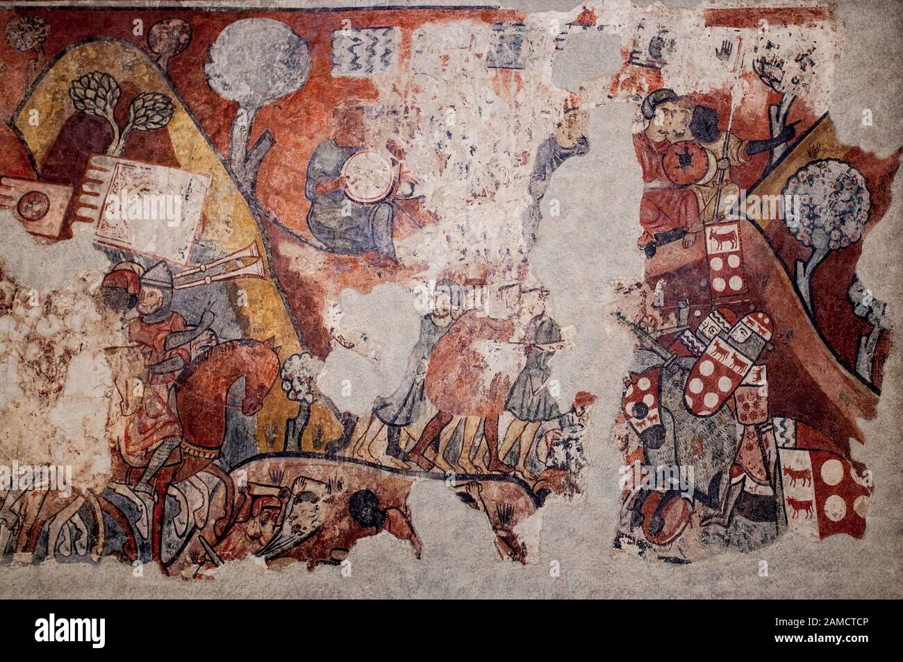 Barcellona, Spagna - 26th dicembre 2019: Conquista di Maiorca nel 1229. Battaglia di Portopi. Museo Nazionale D'Arte Della Catalogna, Museo D'Arte Catalana, Barcellona, Foto Stock