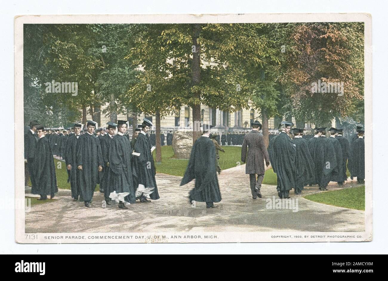 Senior Parade, Inizio giorno, U di M, Ann Arbor, Mich Postcard numero di serie: 7131 1903-1904.; Senior Parade, Inizio giorno, U di M, Ann Arbor, Mich. Foto Stock