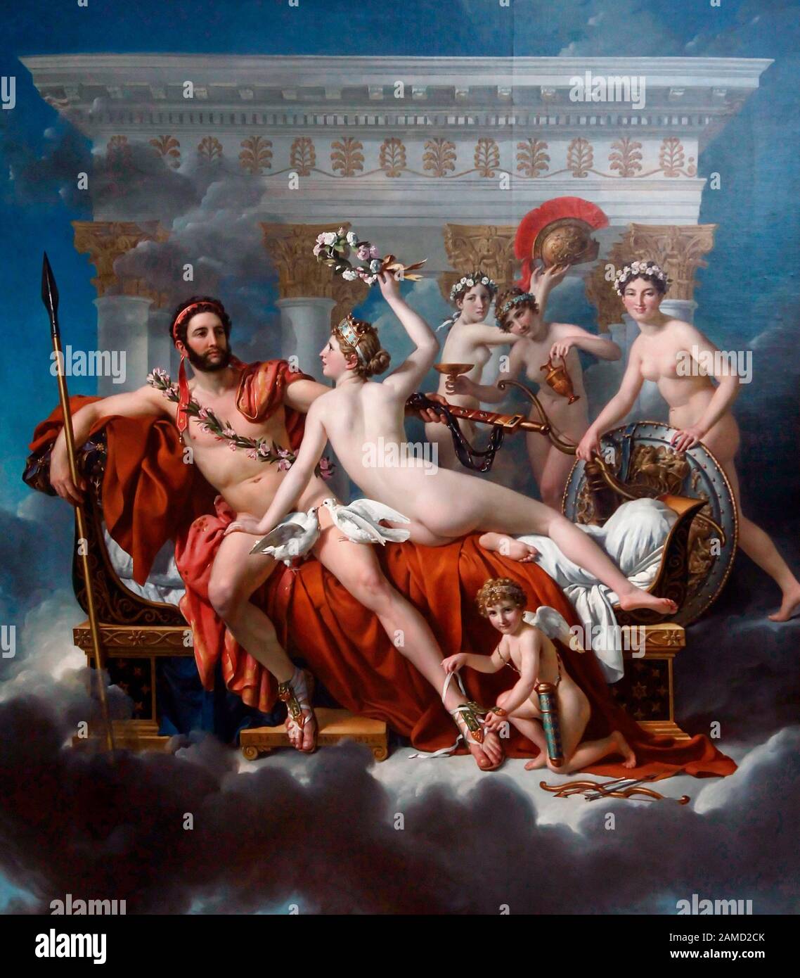 Marte disarmato da Venere - Jacques-Louis David, 1824 Foto Stock