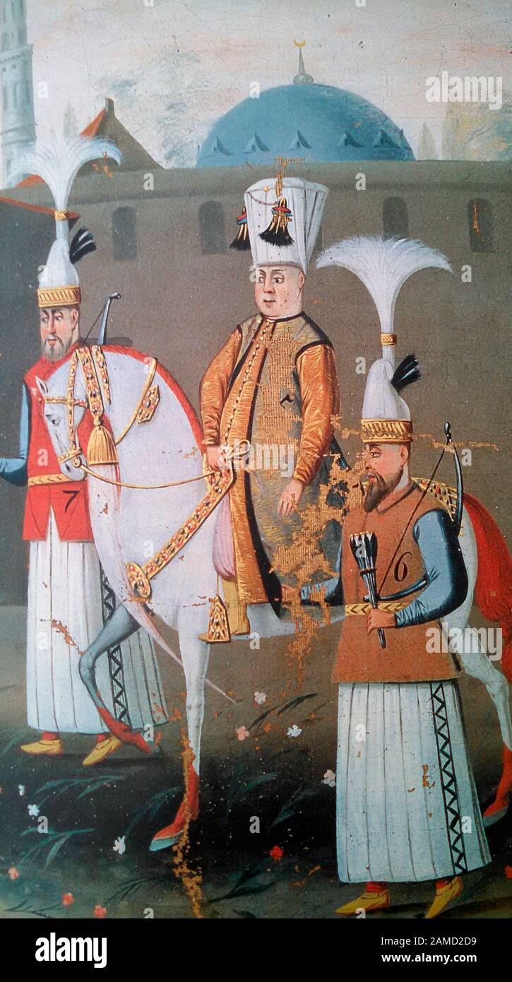 Raffigurazione del sultano ottomano Mehmed IV nel 1657 - Processione del Sultano Foto Stock
