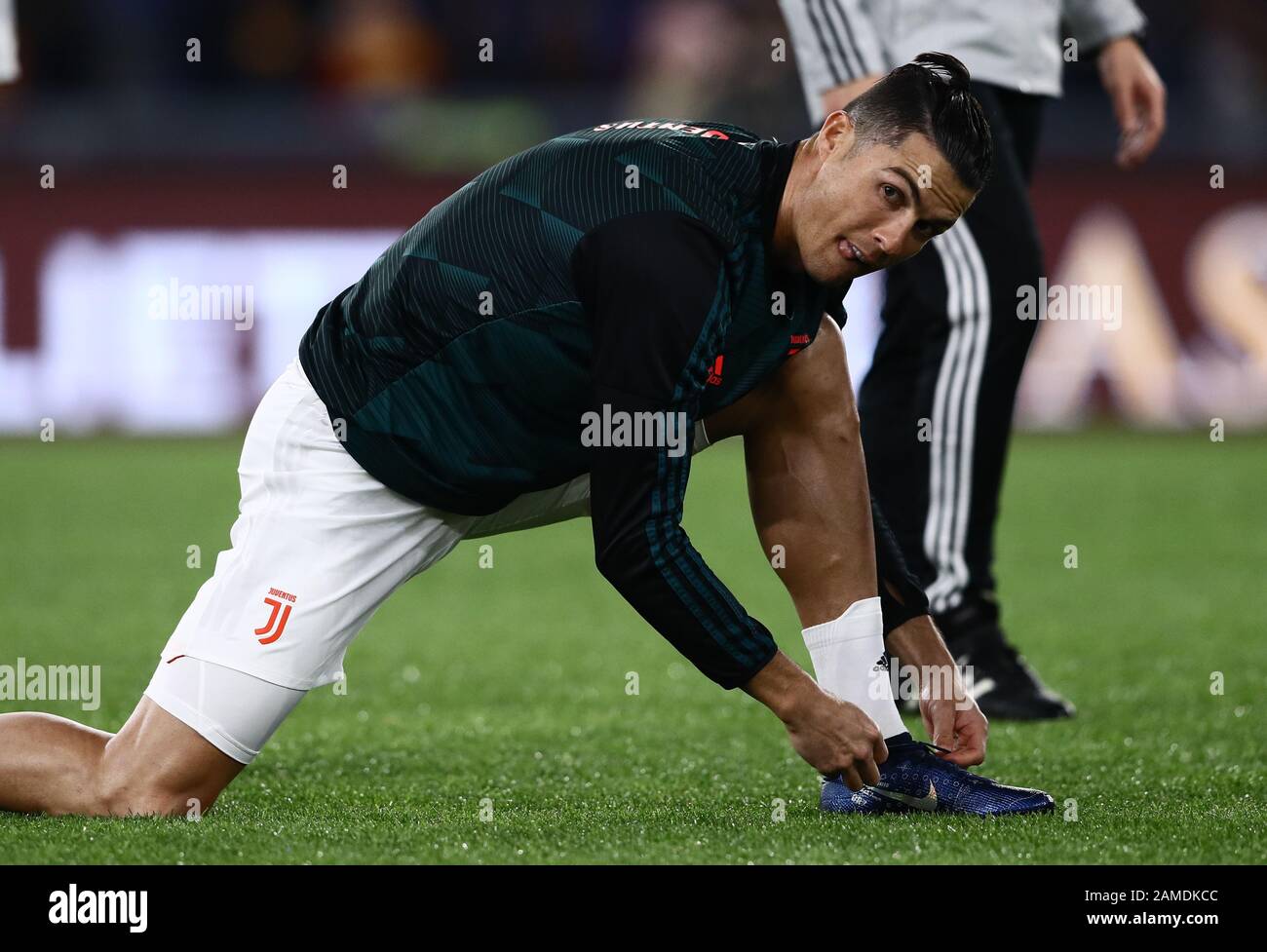 Stadio Olimpico, Roma, Italia. 12th Gen 2020. Italian Serie A Football, Roma vs Juventus; Cristiano Ronaldo del pre-gioco Juventus warm up - Editorial Use Credit: Action Plus Sports/Alamy Live News Foto Stock